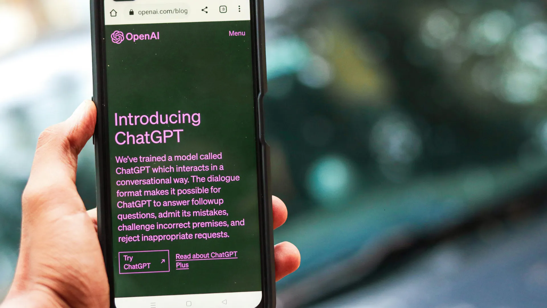 Chat GPT on a phone screen