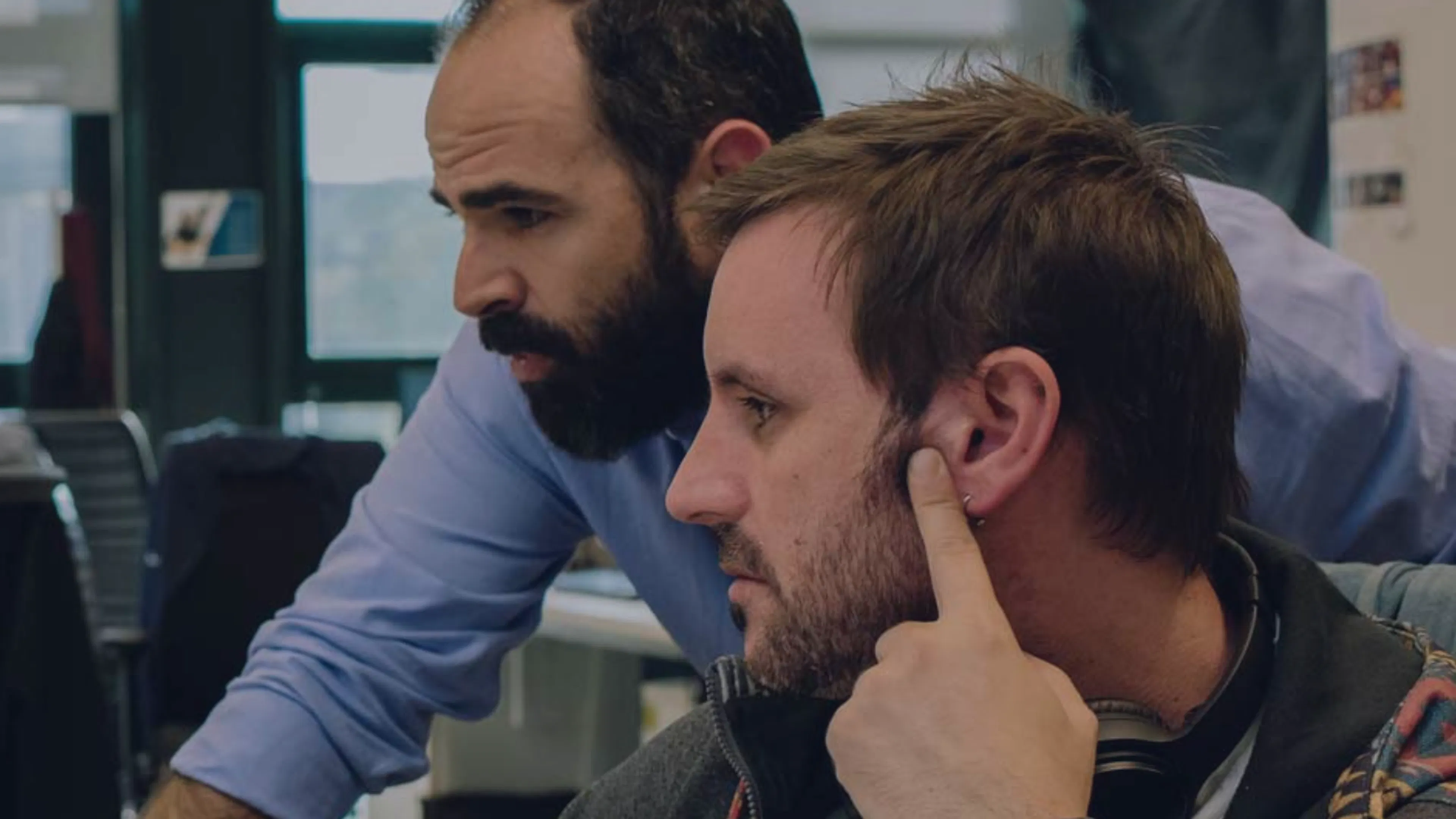 Two developers working on a project at The Workshop