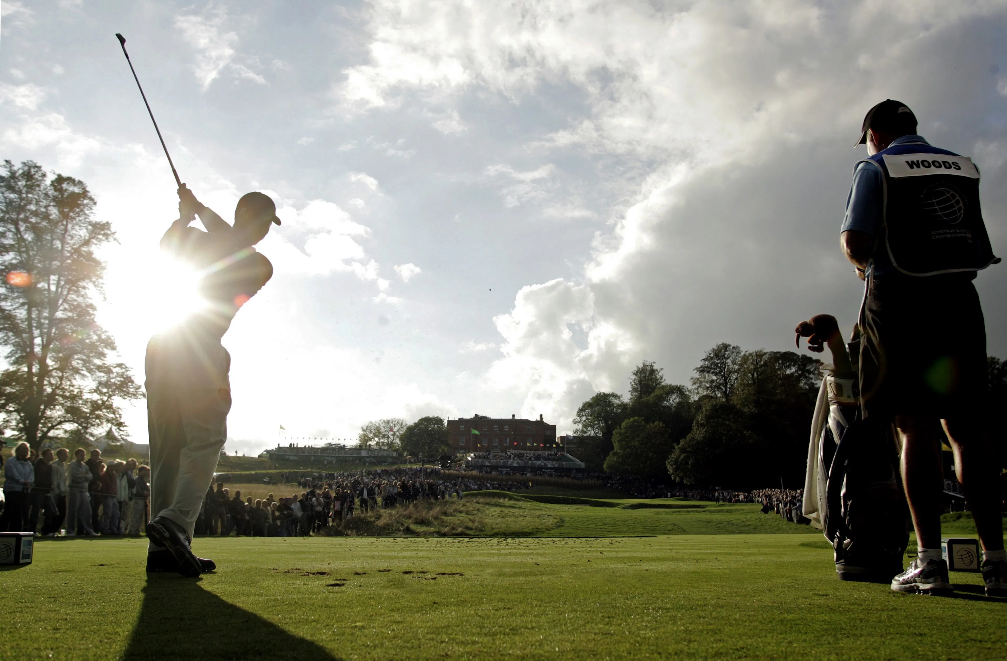 Tiger Woods tees off at The Grove