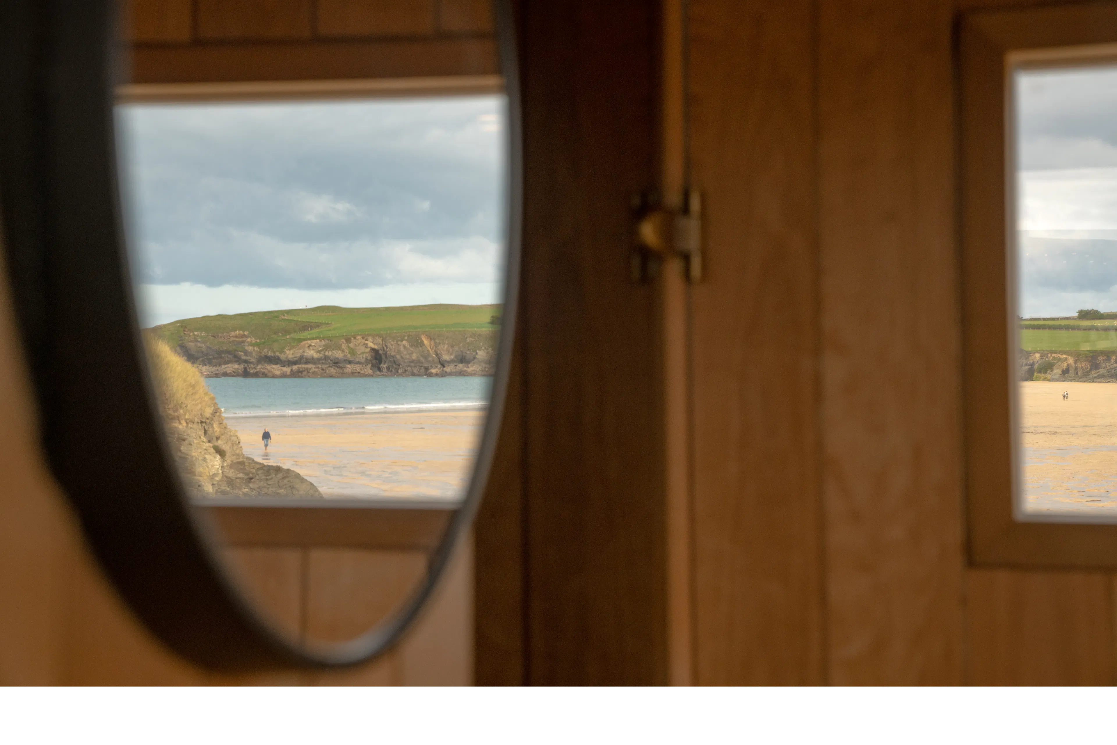 Beach through window