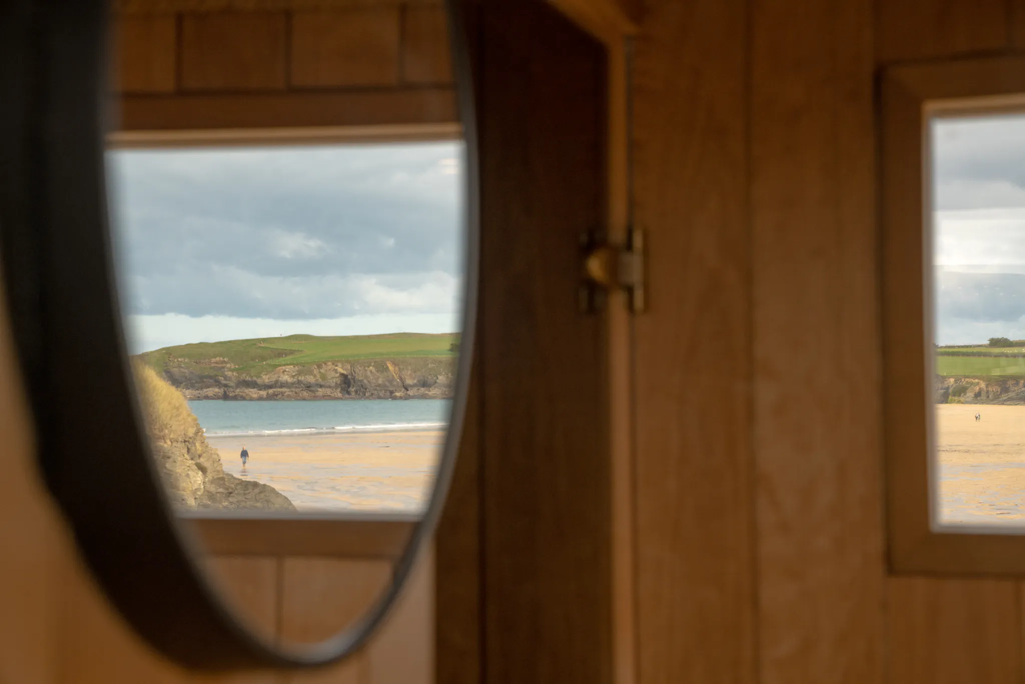 Beach through window