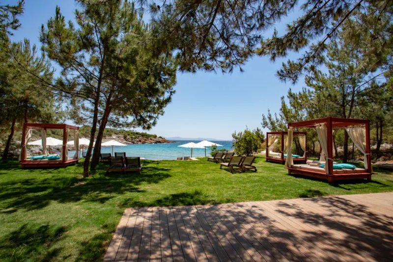 grounds at Six Senses Kaplankaya showing day beds, seating