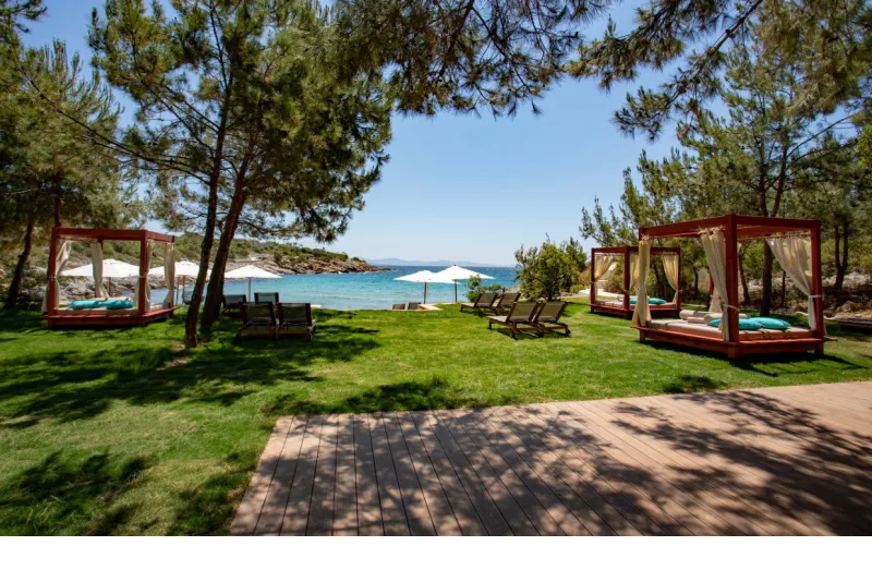 grounds at Six Senses Kaplankaya showing day beds, seating
