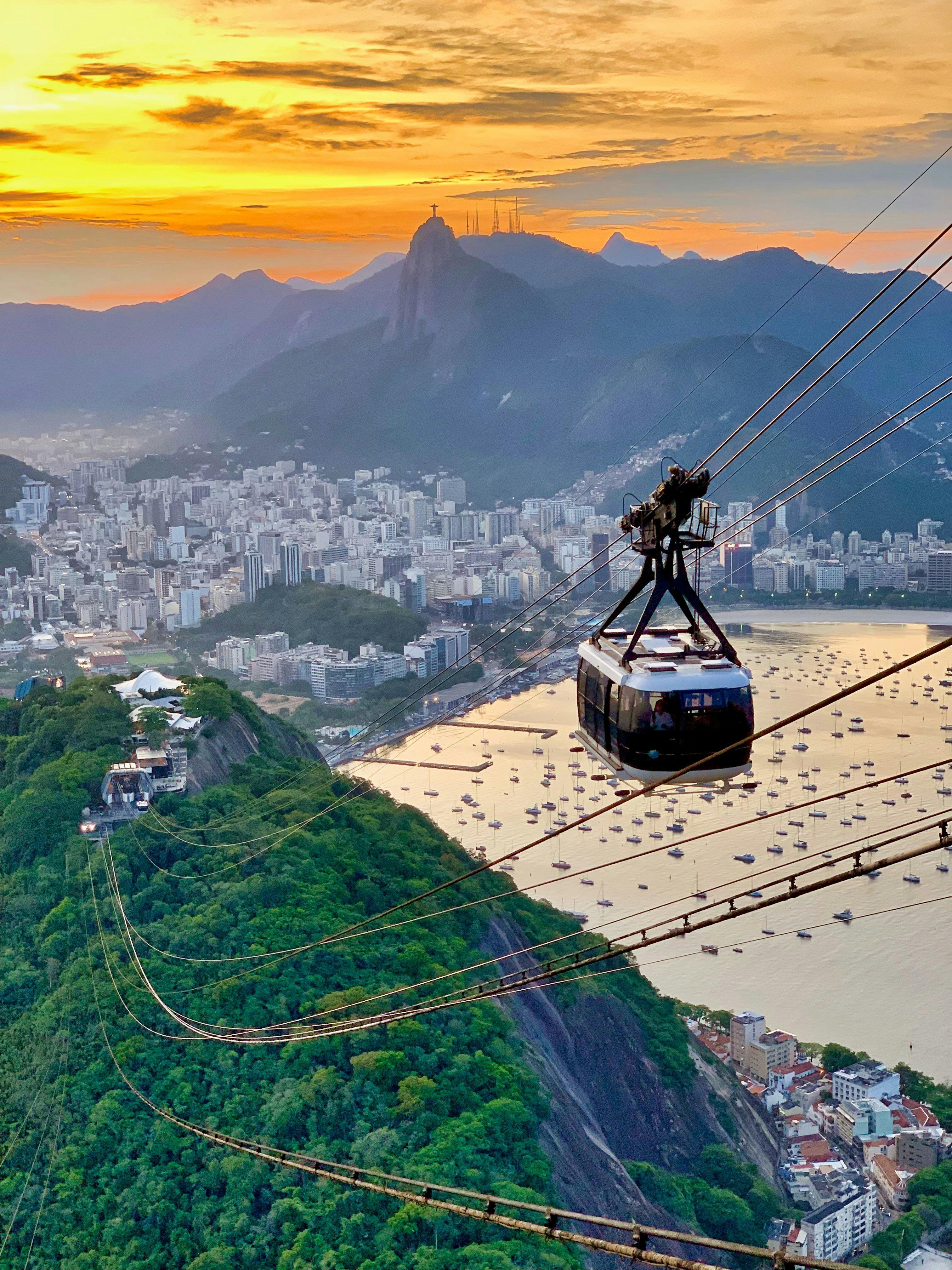 A picture of sugarloaf mountain in Rio de Janeiro Brazil.