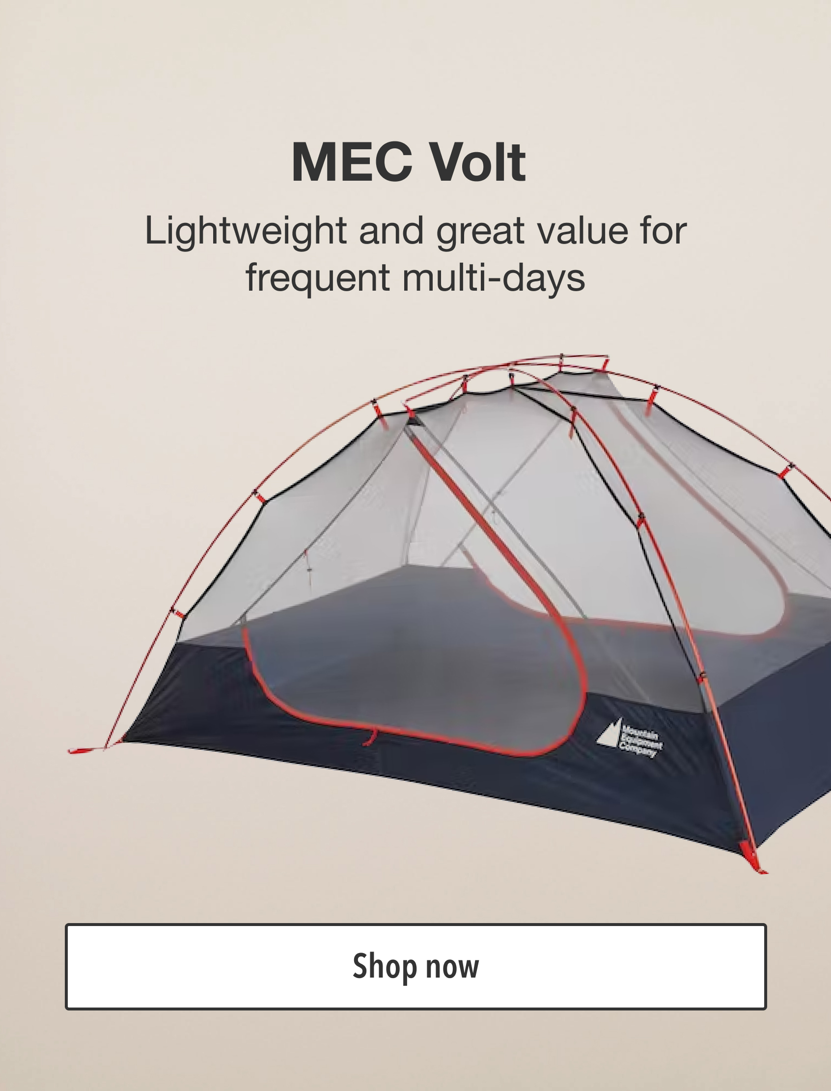 Mec shop lightweight tent