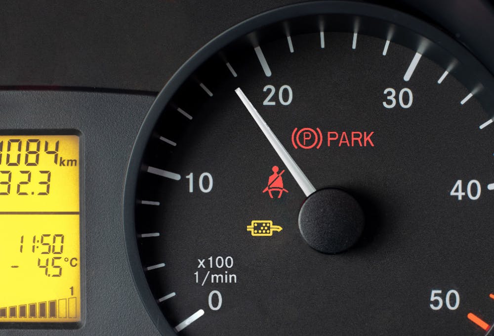 Example of an illuminated DPF malfunction indicator lamp