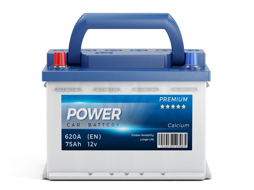 A typical car battery