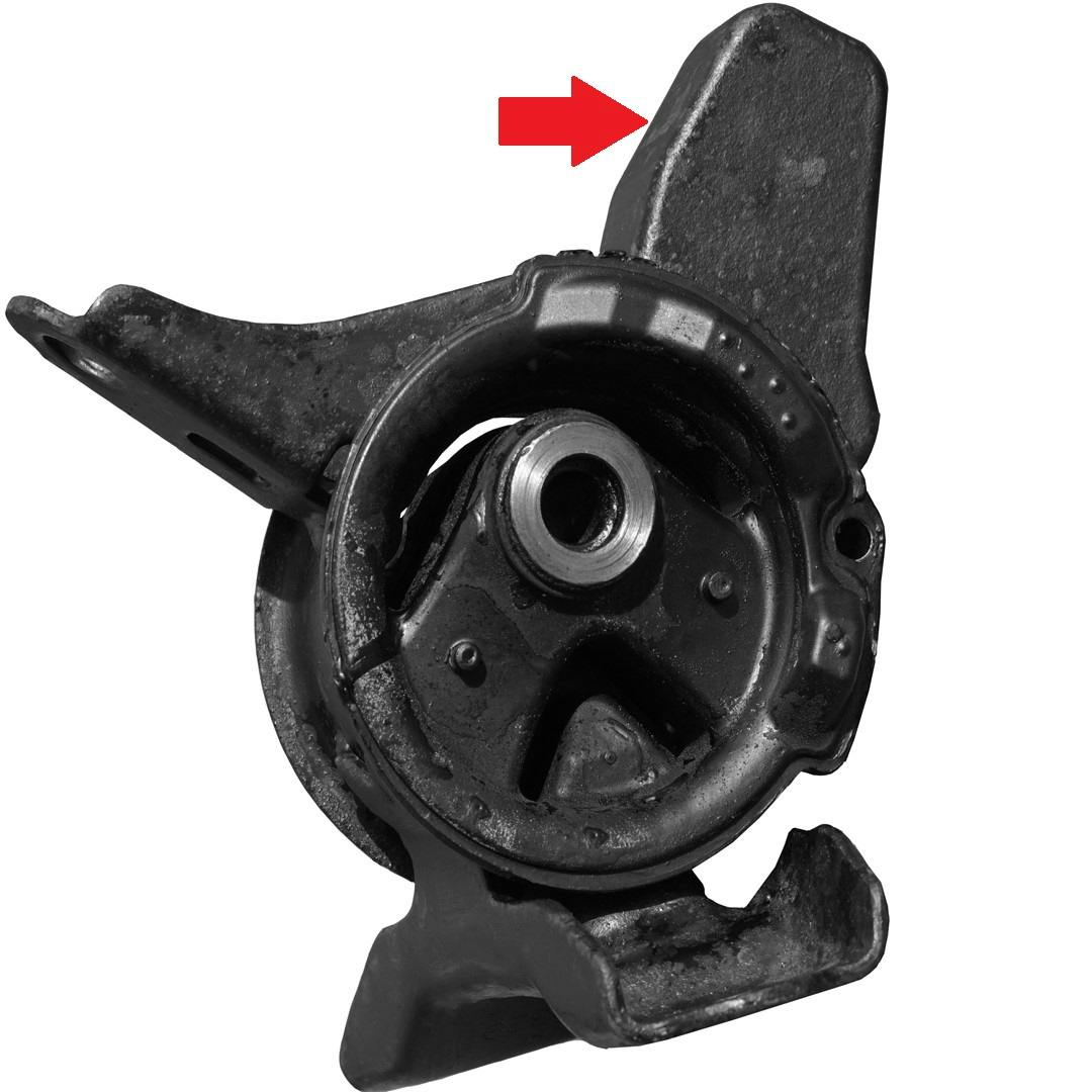 Image showing an example of an engine mount that incorporates a weight bias.