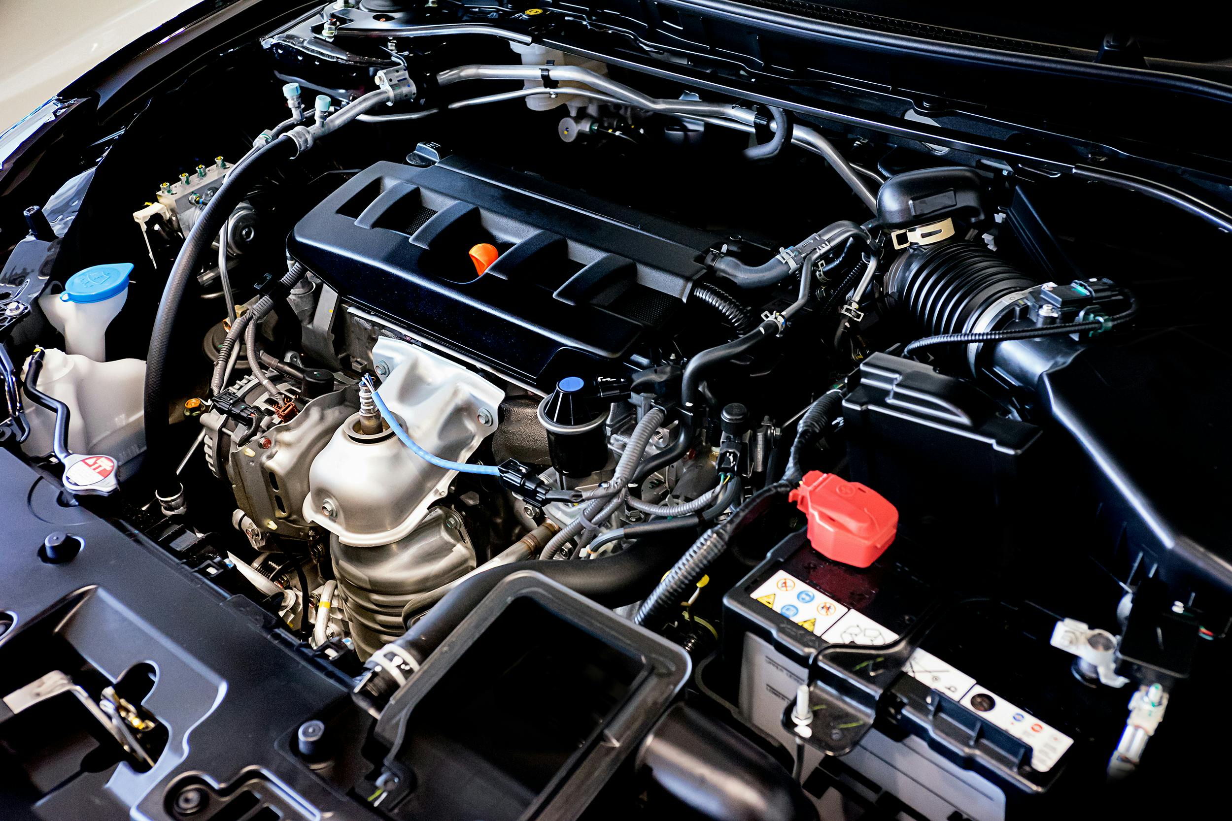 A view of a car engine bay