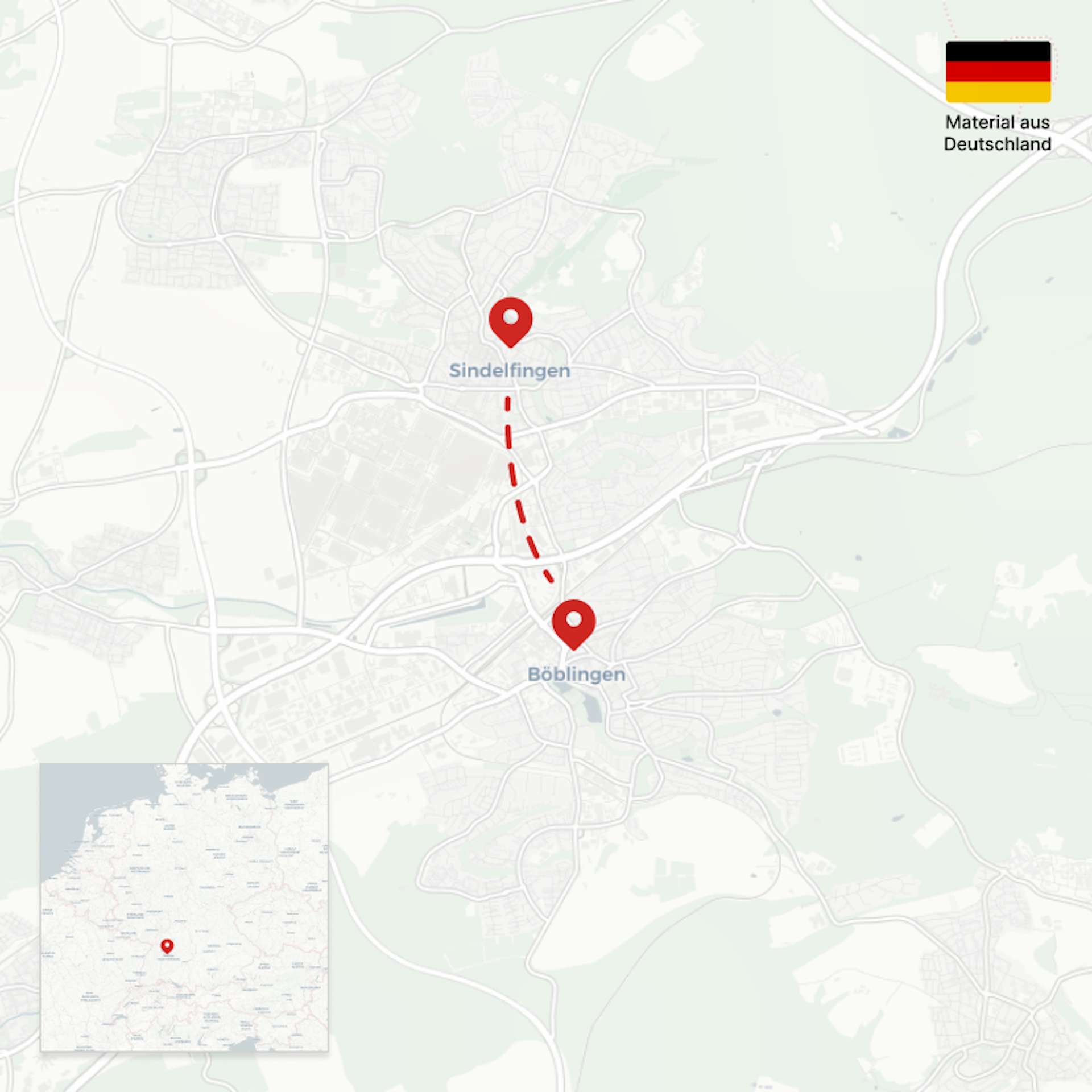 Map der Verwaltung von EVERPROUD und der Produktionsstätte der Medaillenhalter