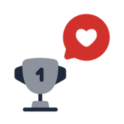 Ein Pokal mit einem Herz, welches die besondere Wertschätzung symbolisiert