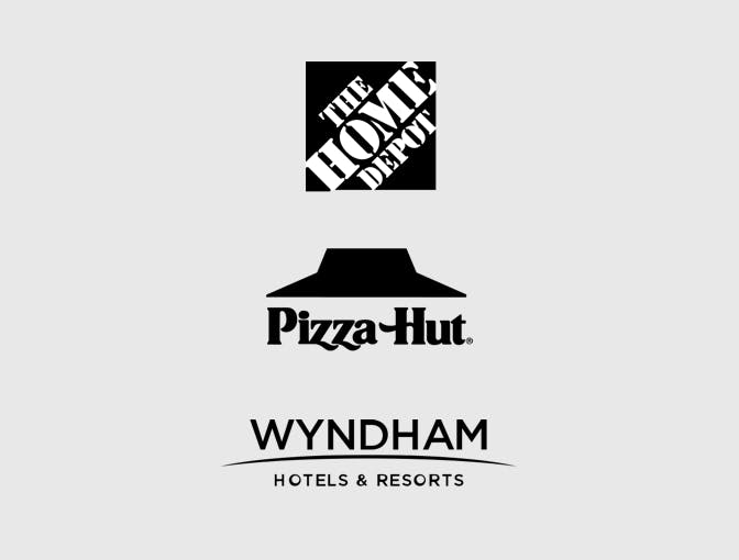 Home Depot, Pizza Hut, Wyndham Hotels & Resorts