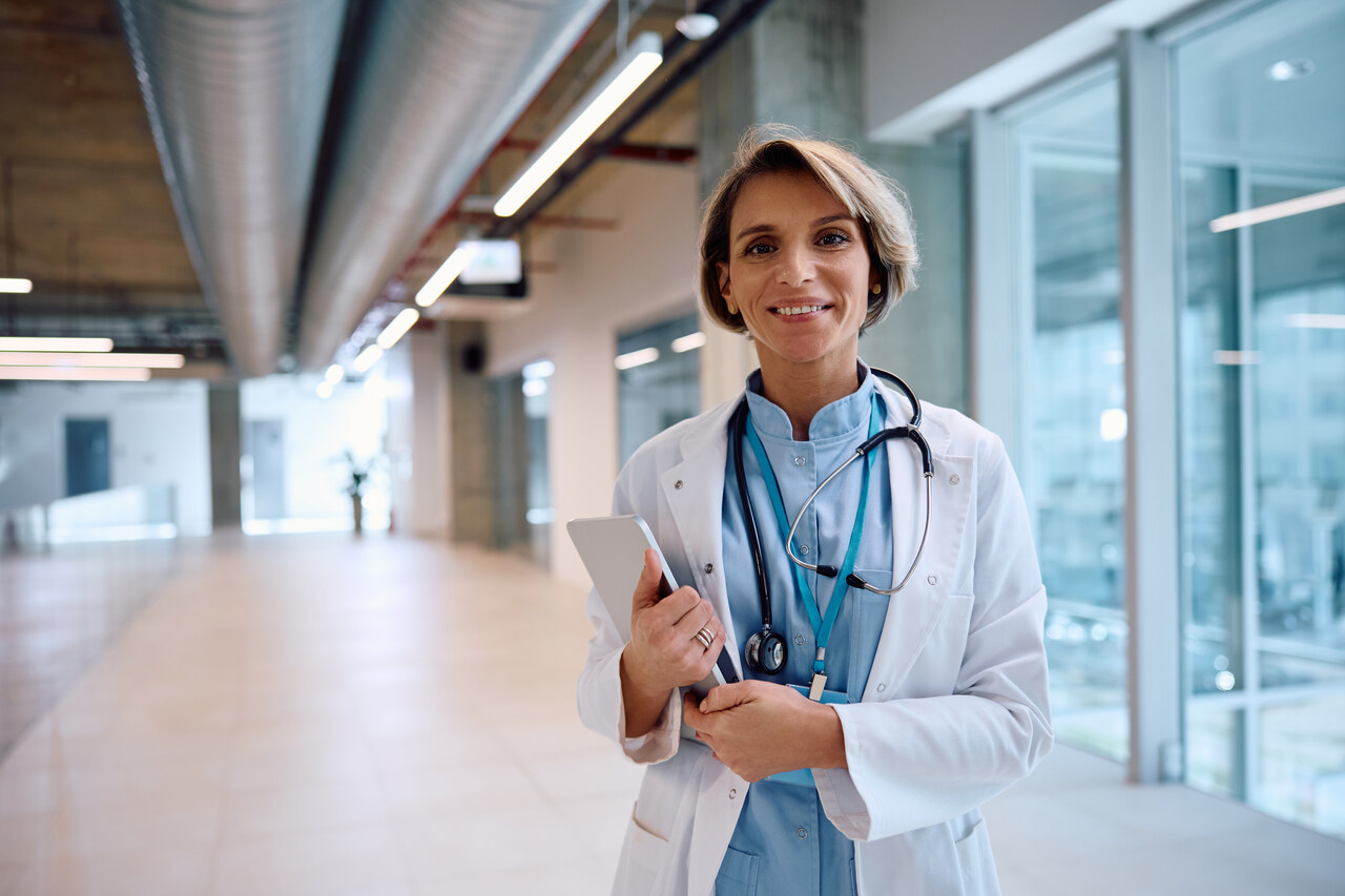 Doctor standing in hallway