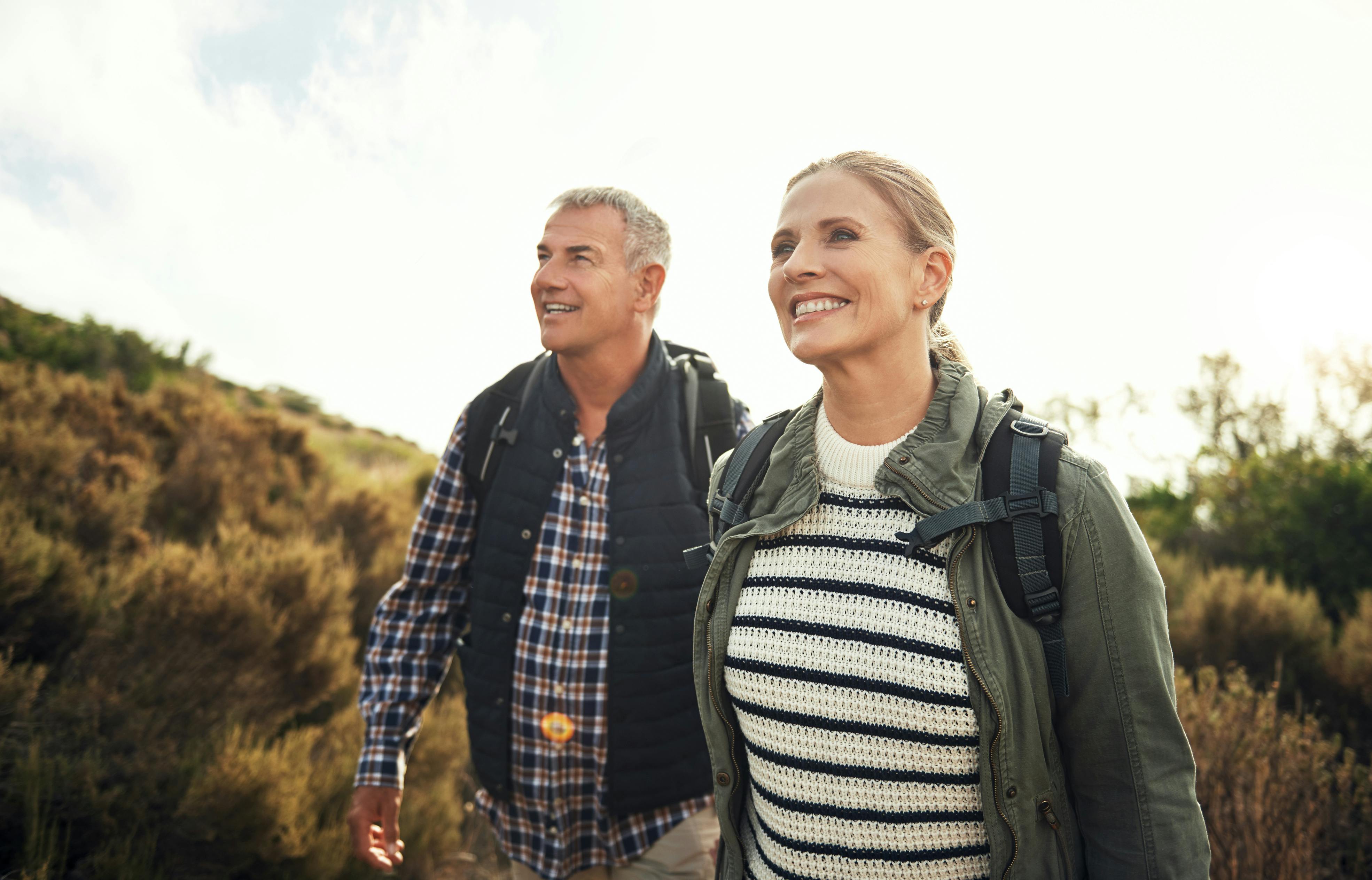 Mature couple hiking