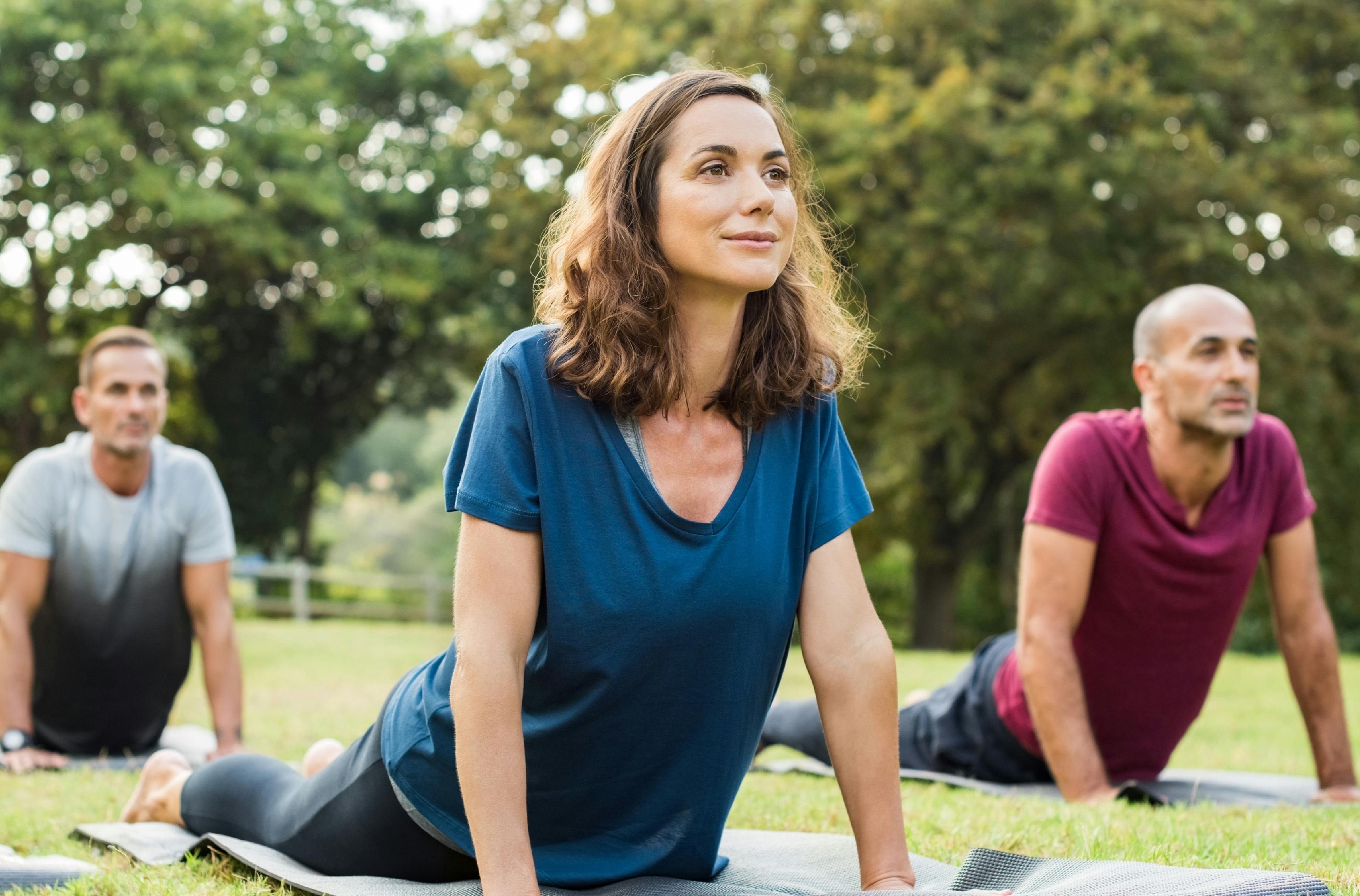 People exercising in the park