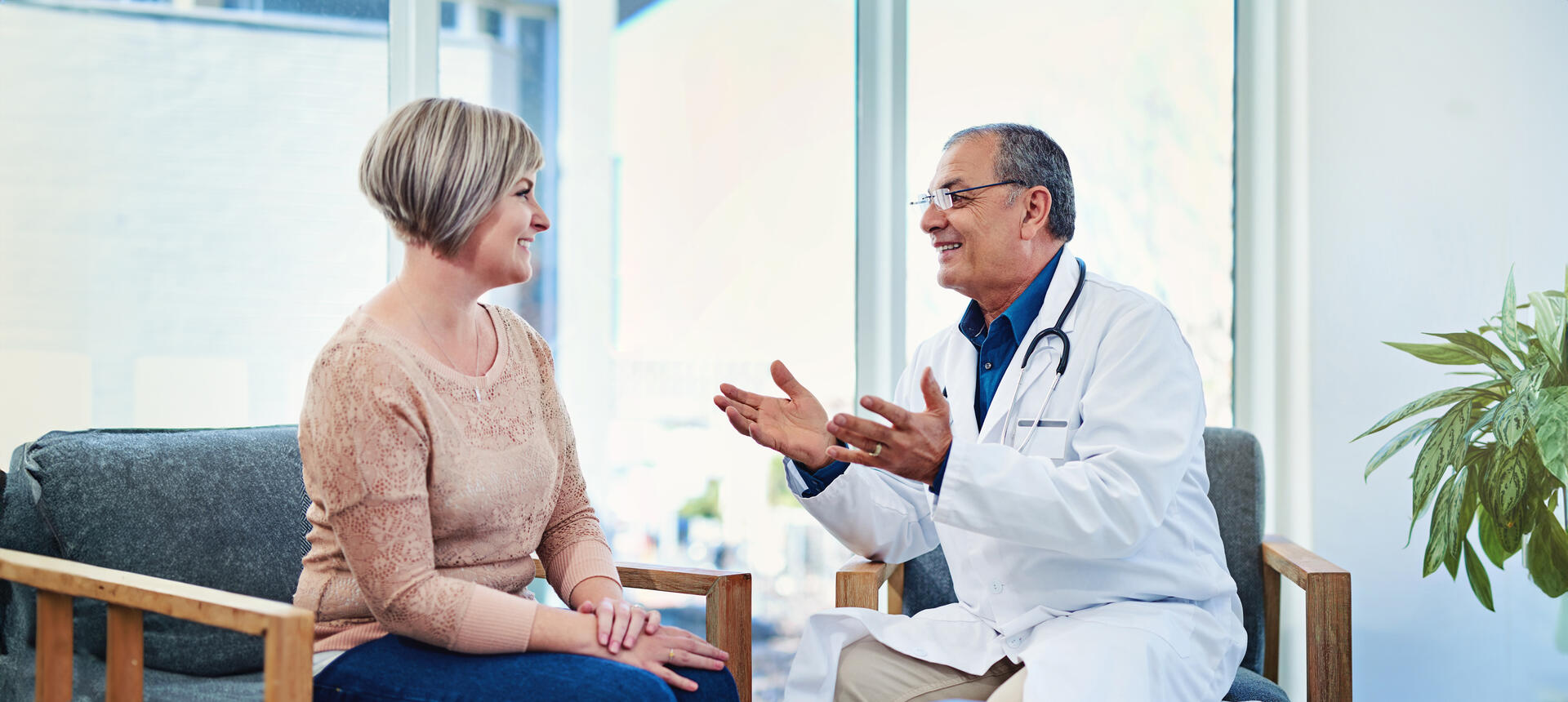 Doctor and patient talking