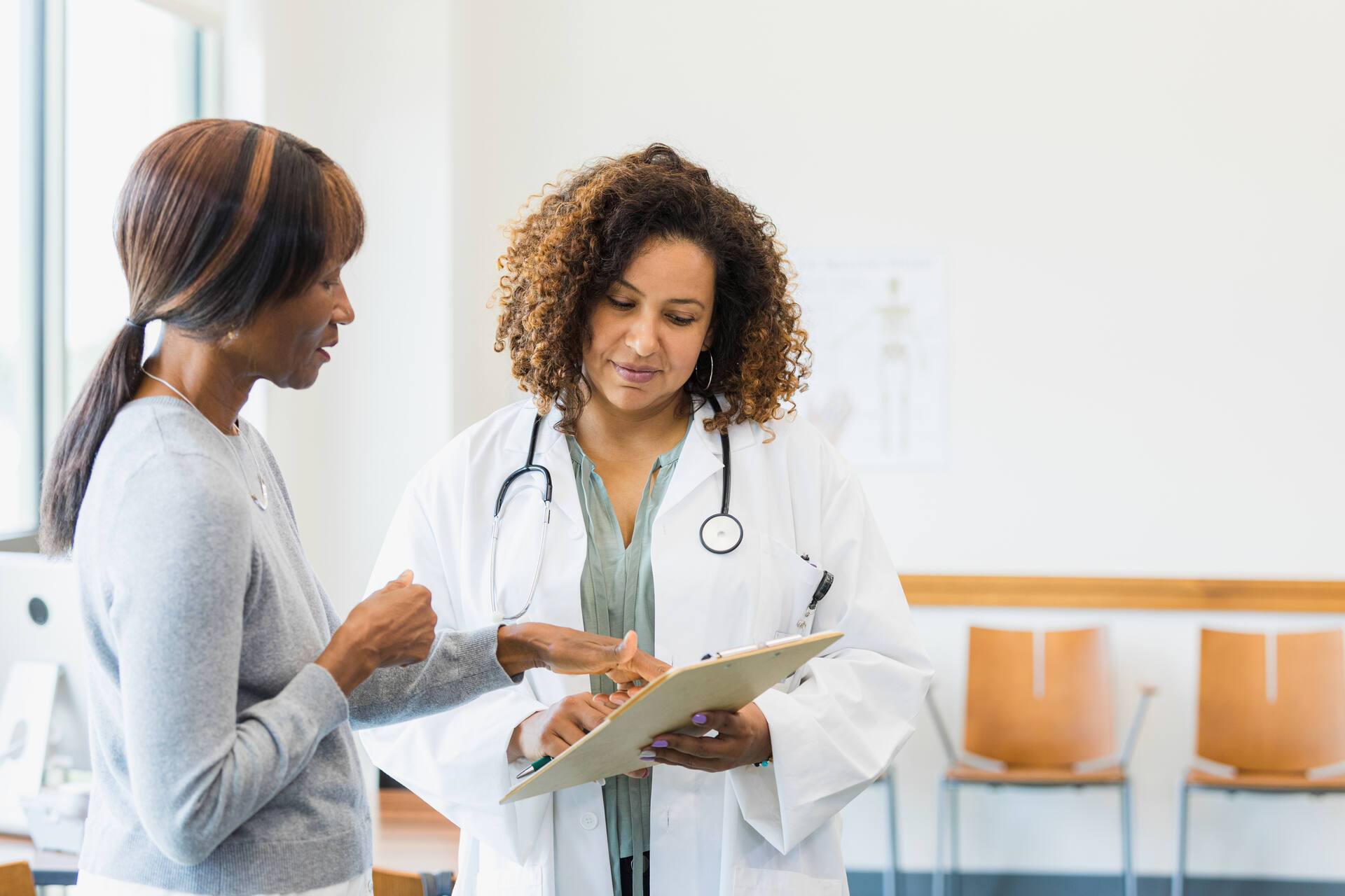 woman with doctor