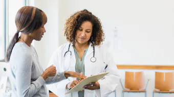 woman with doctor