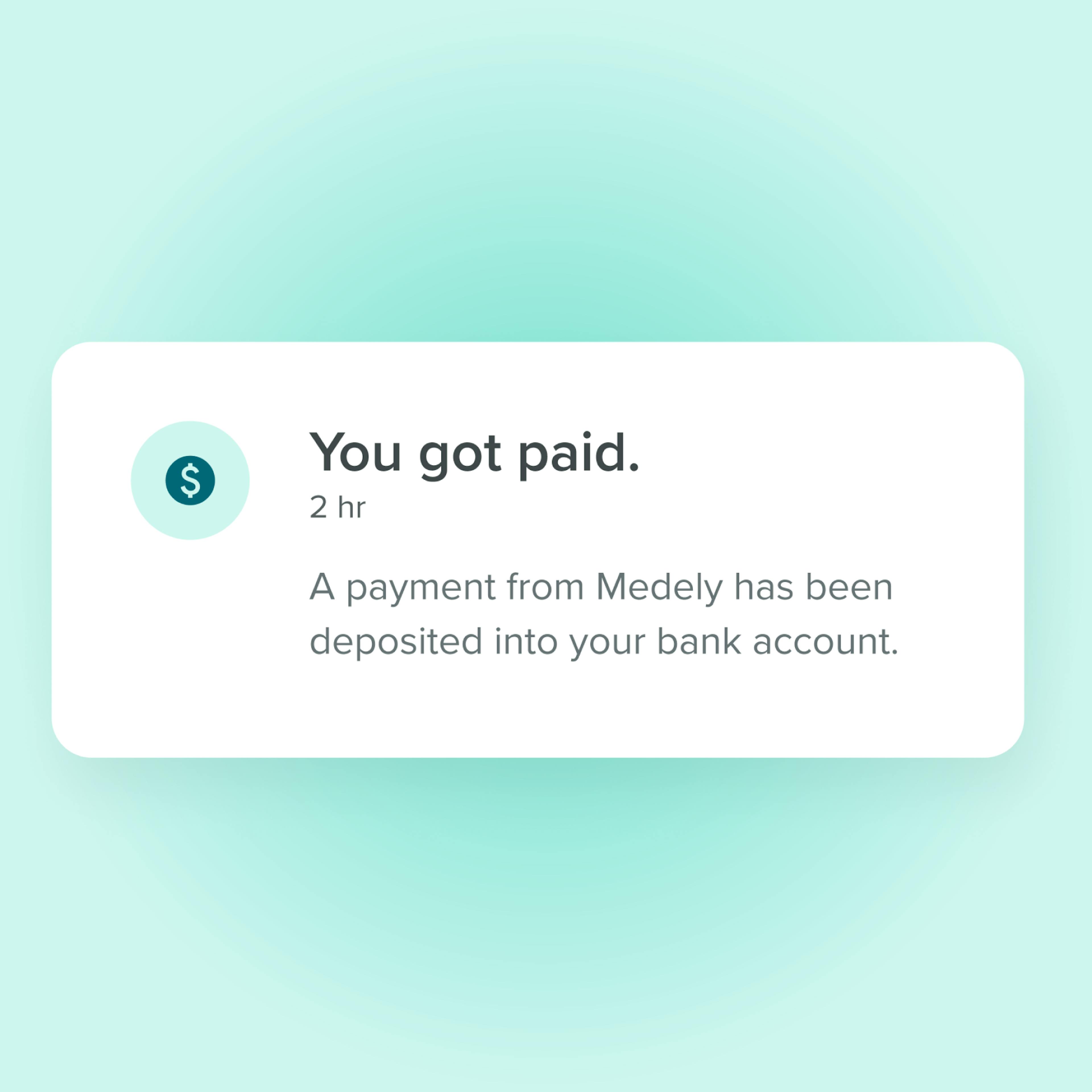 Payment notification from Medely