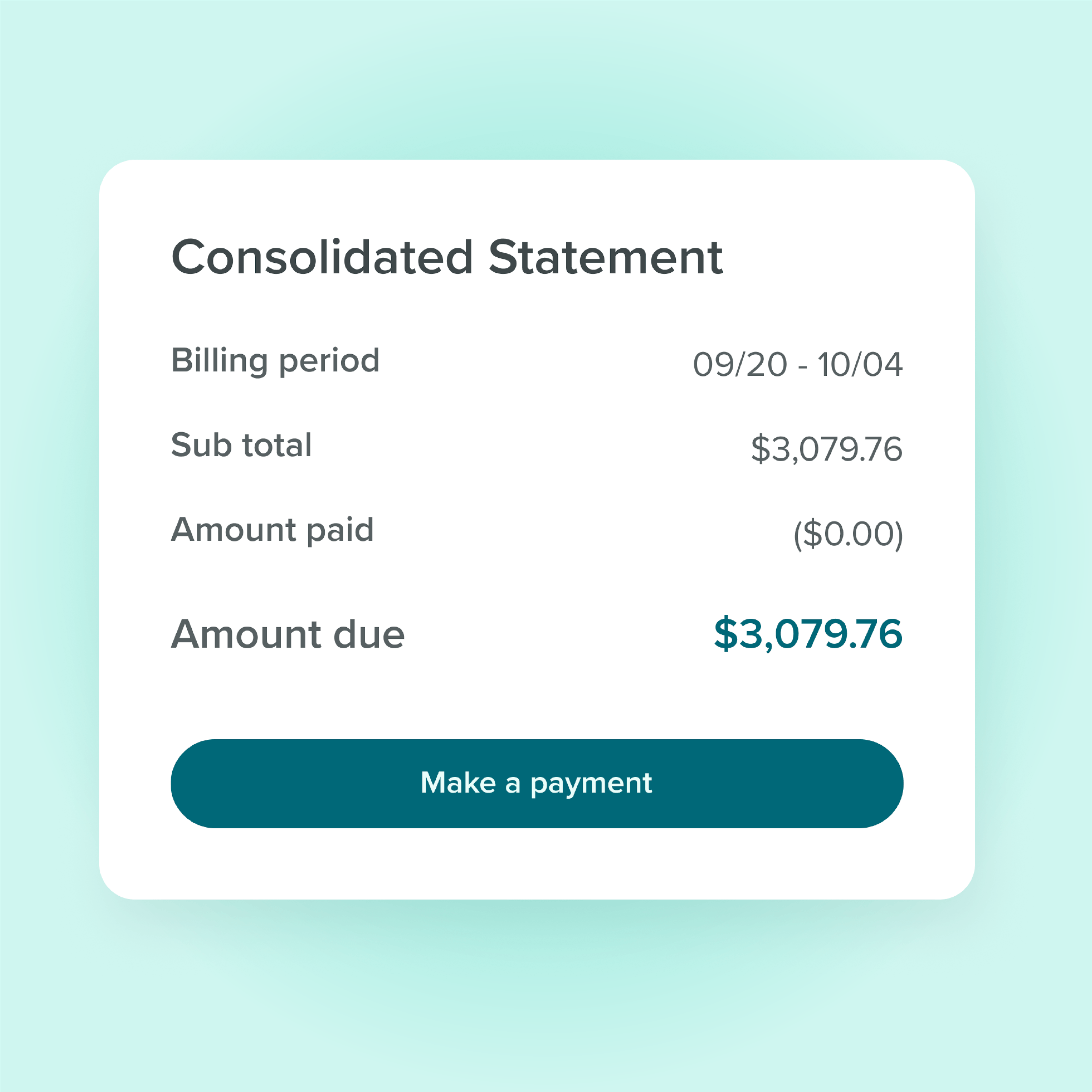Invoice UI from Medely