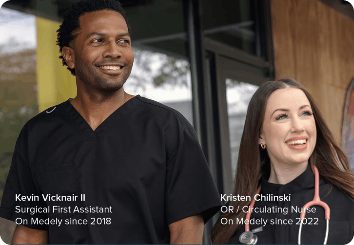 Kevin Vicknair II, Surgical First Assistant, and Kristen Chilinski at Medely.