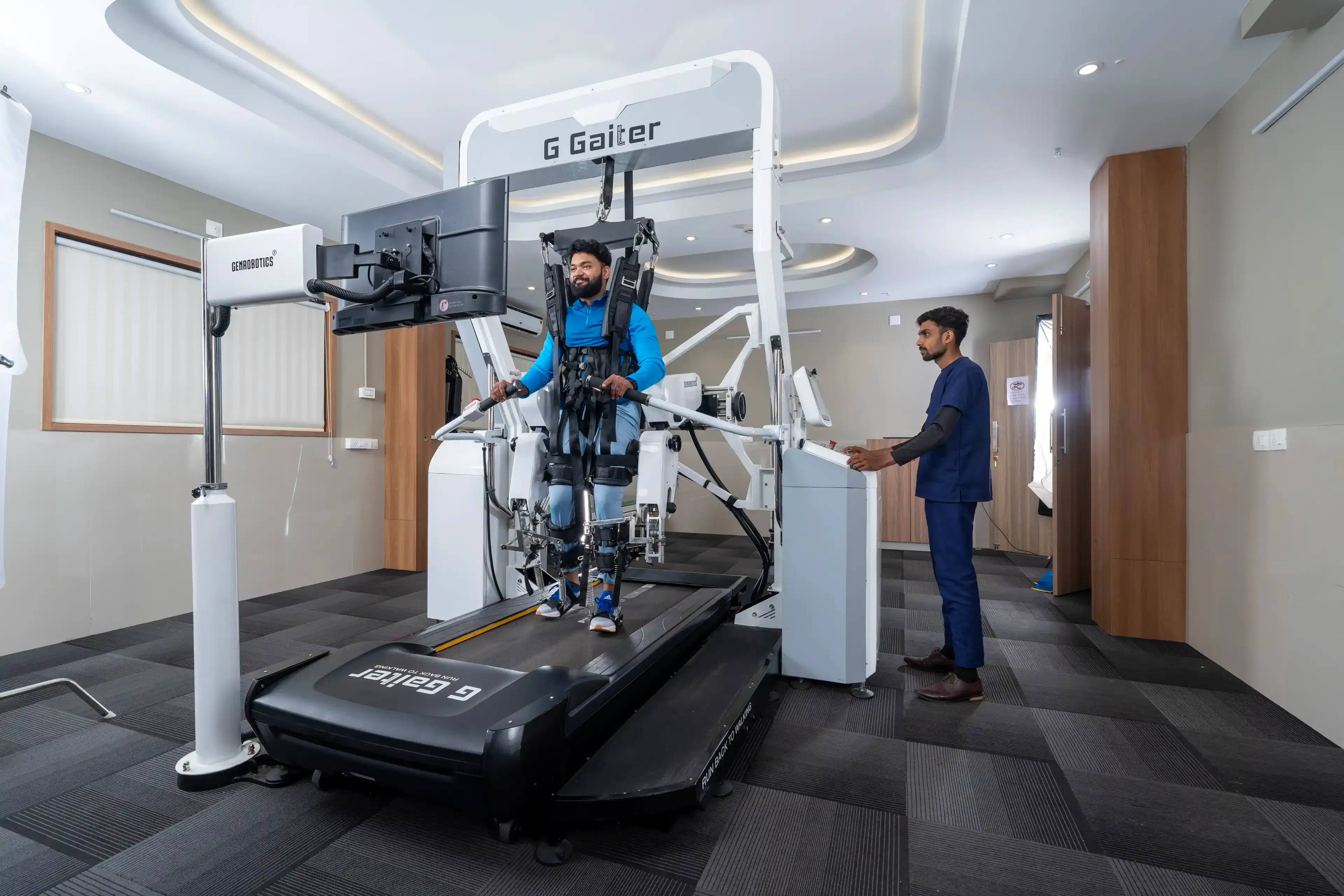 Robotic-assisted gait training in PMR session
