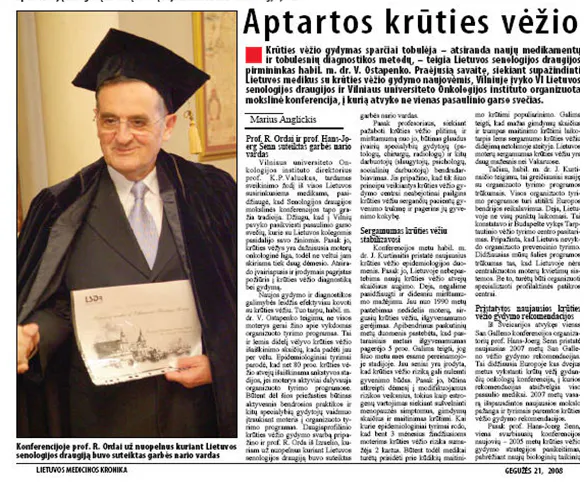 2008-05-16 Prof.HJ Senn, prof. R.Orda suteikti LSDr Garbės narių vardai