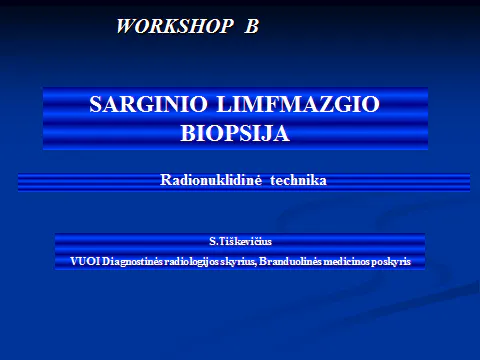 2011-05-28 Workshop B. Skaidrės iš S. Tiškevičius VUOI Lietuva pranešimo "Sentinel node Biopsy"