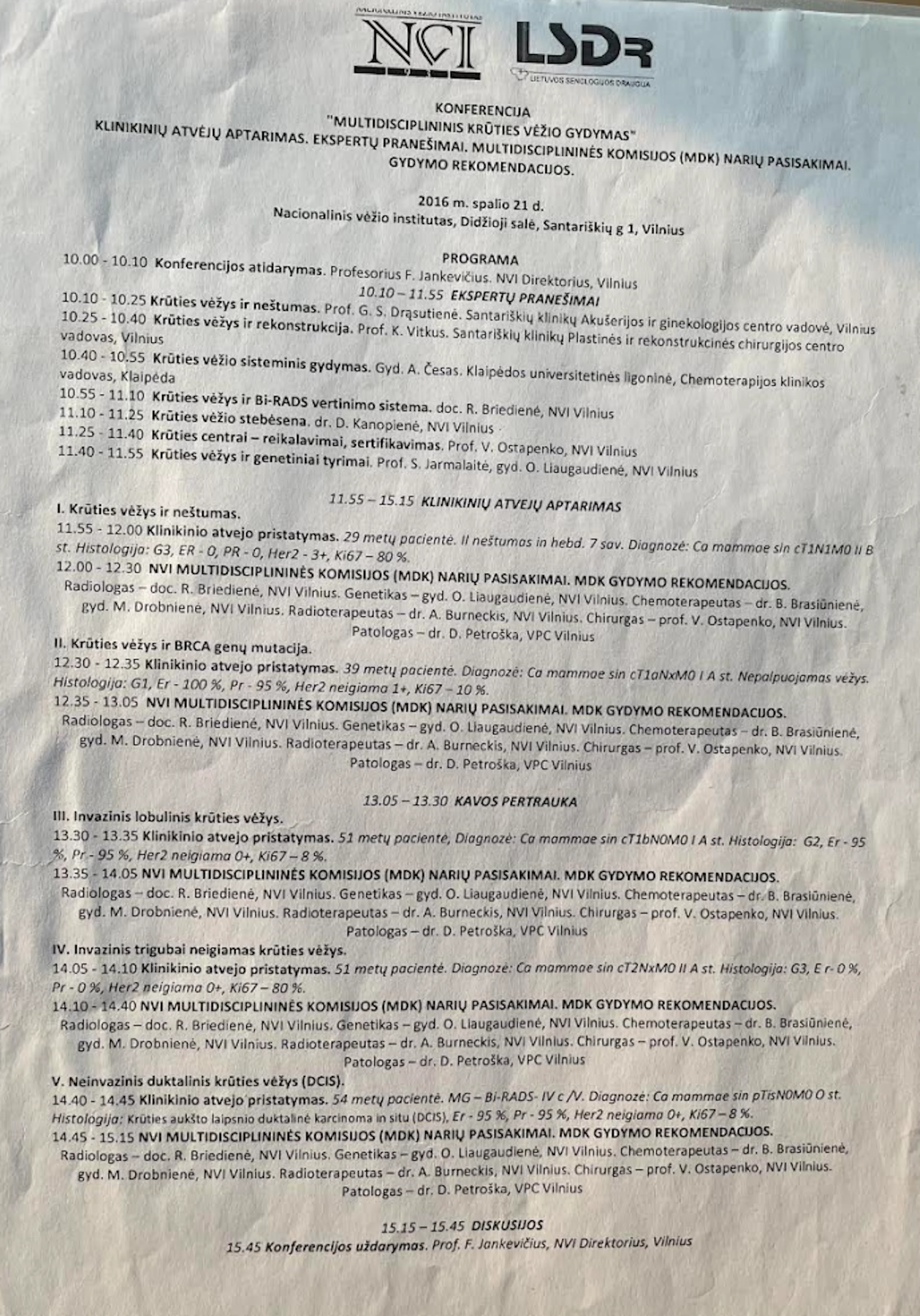 2016-10-21 Konferencijos programa
