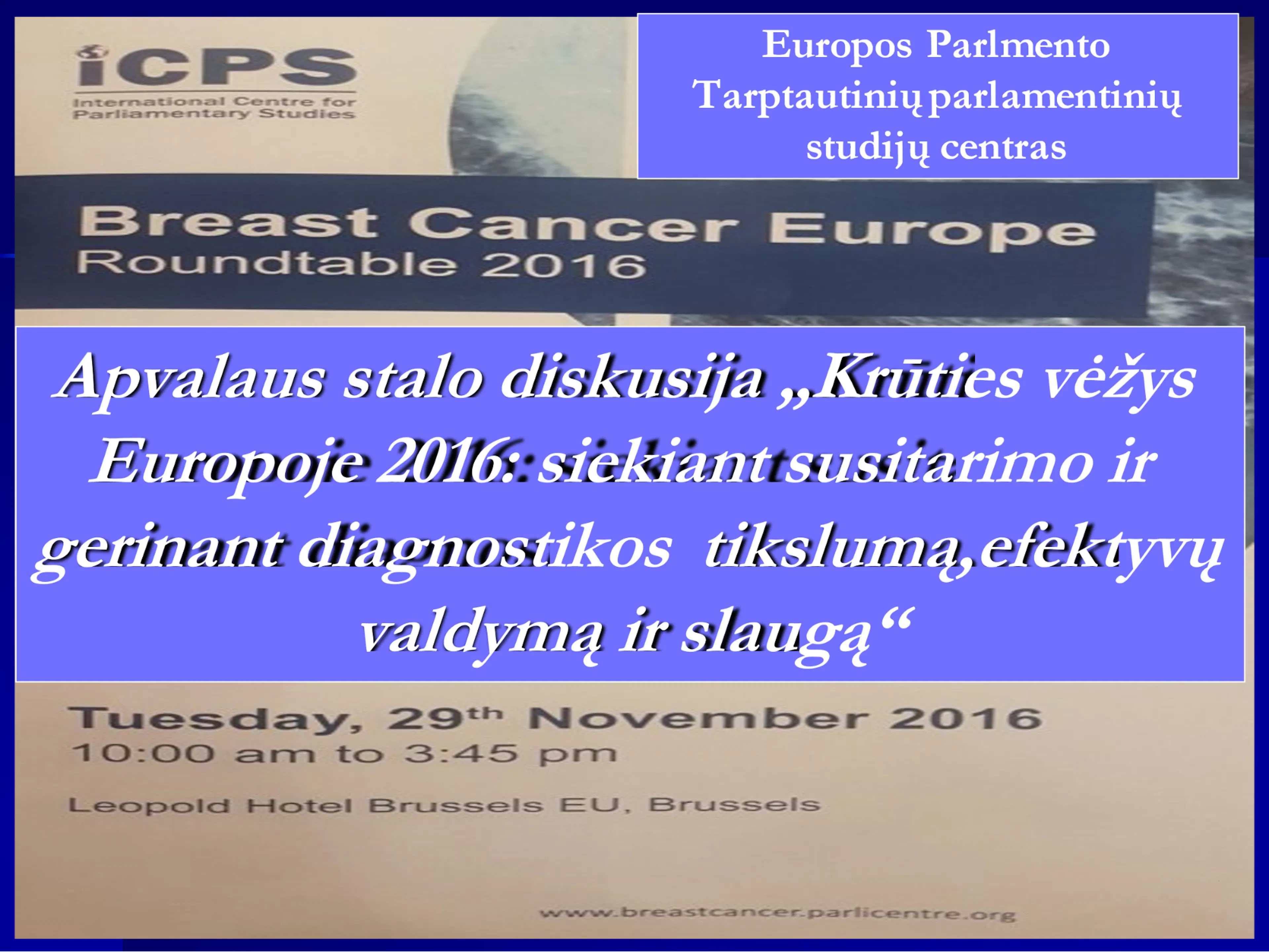 Europos Parlamento Tarptautinių studijų apvalaus stalo diskusija