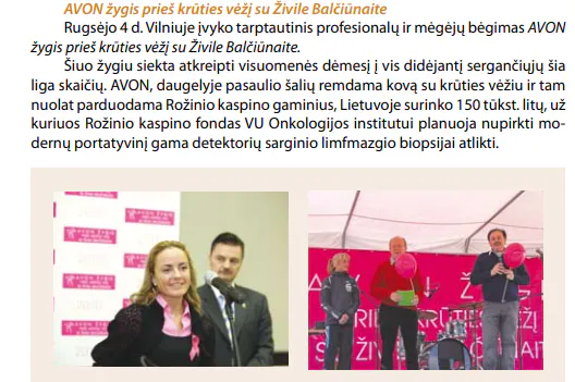 Akcija AVON žygis prieš krūties vėžį su Živile Balčiūnaite. Ministras Pirmininkas A. Kubilius, V. Ostapenko
