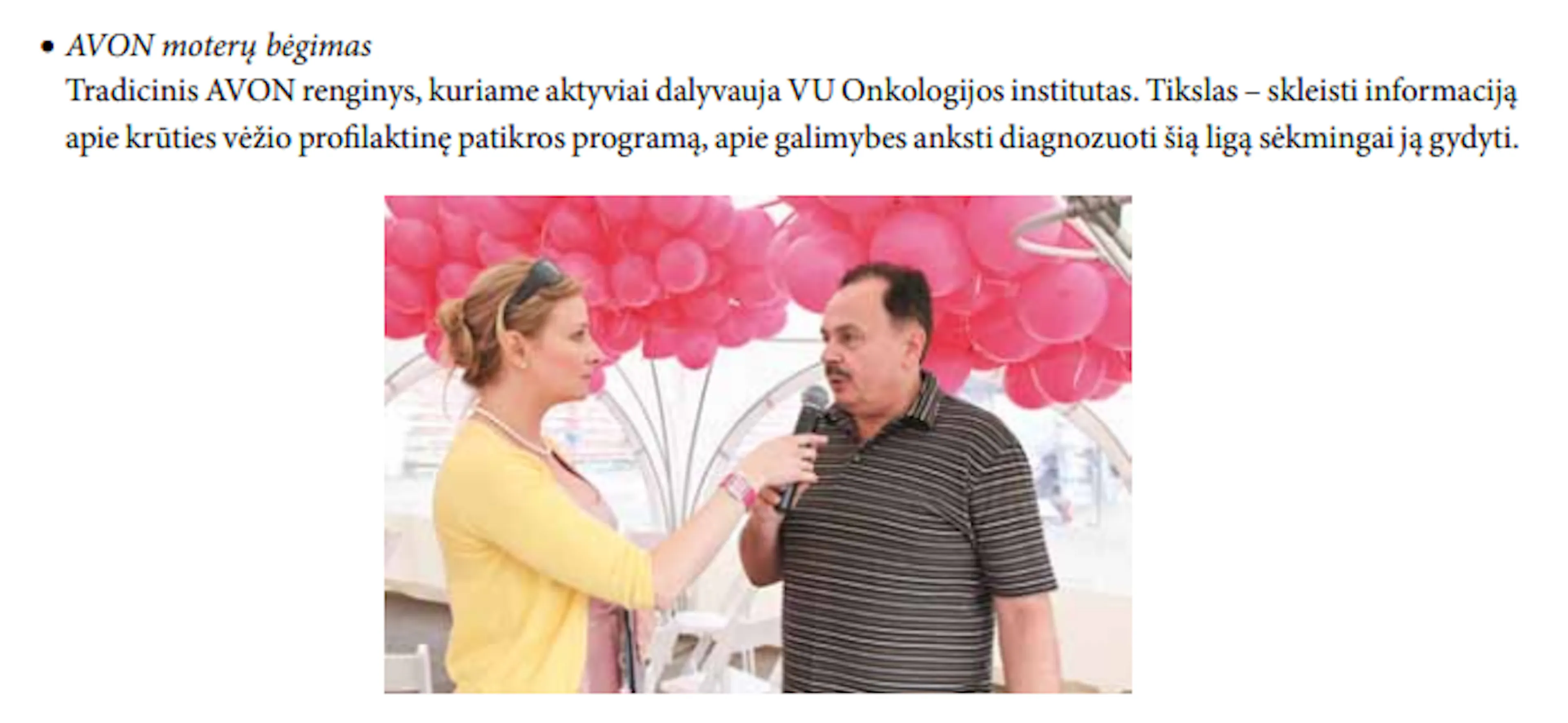 Akcijos AVON žygis prieš krūties vėžį su Živile Balčiūnaite