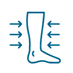 Vei purta ciorapi compresivi pentru a favoriza circulația de întoarcere.