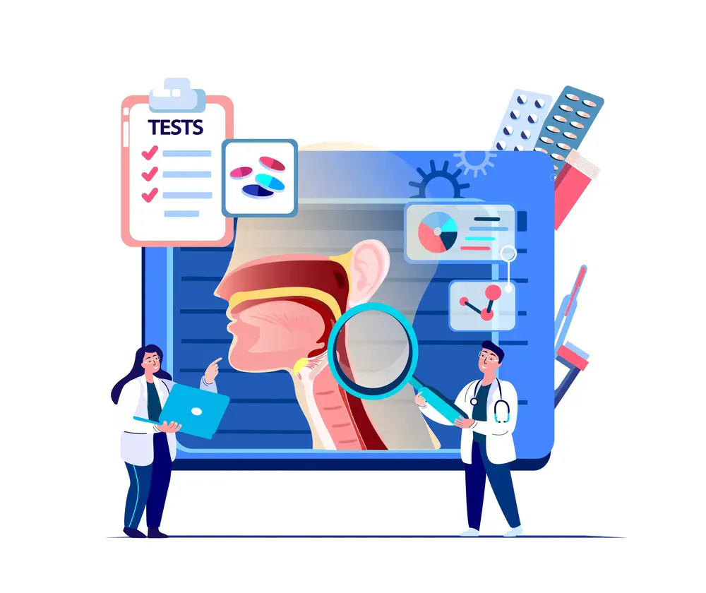 ilustratie diagnostic si tratament medical pentru rinita cronica