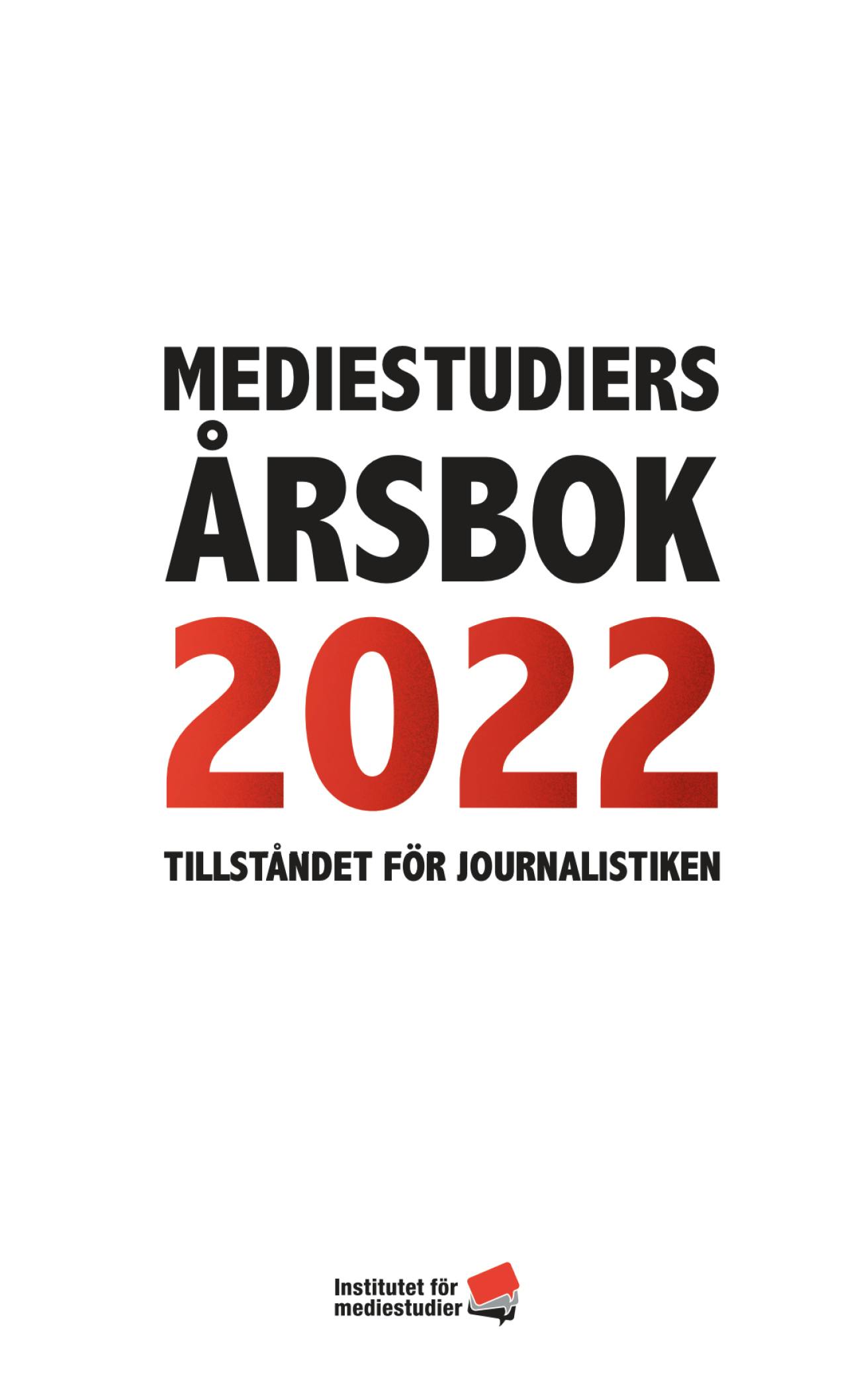 Report: Mediestudiers årsbok 2022 cover image