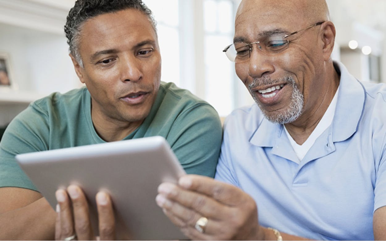 Men using an ipad