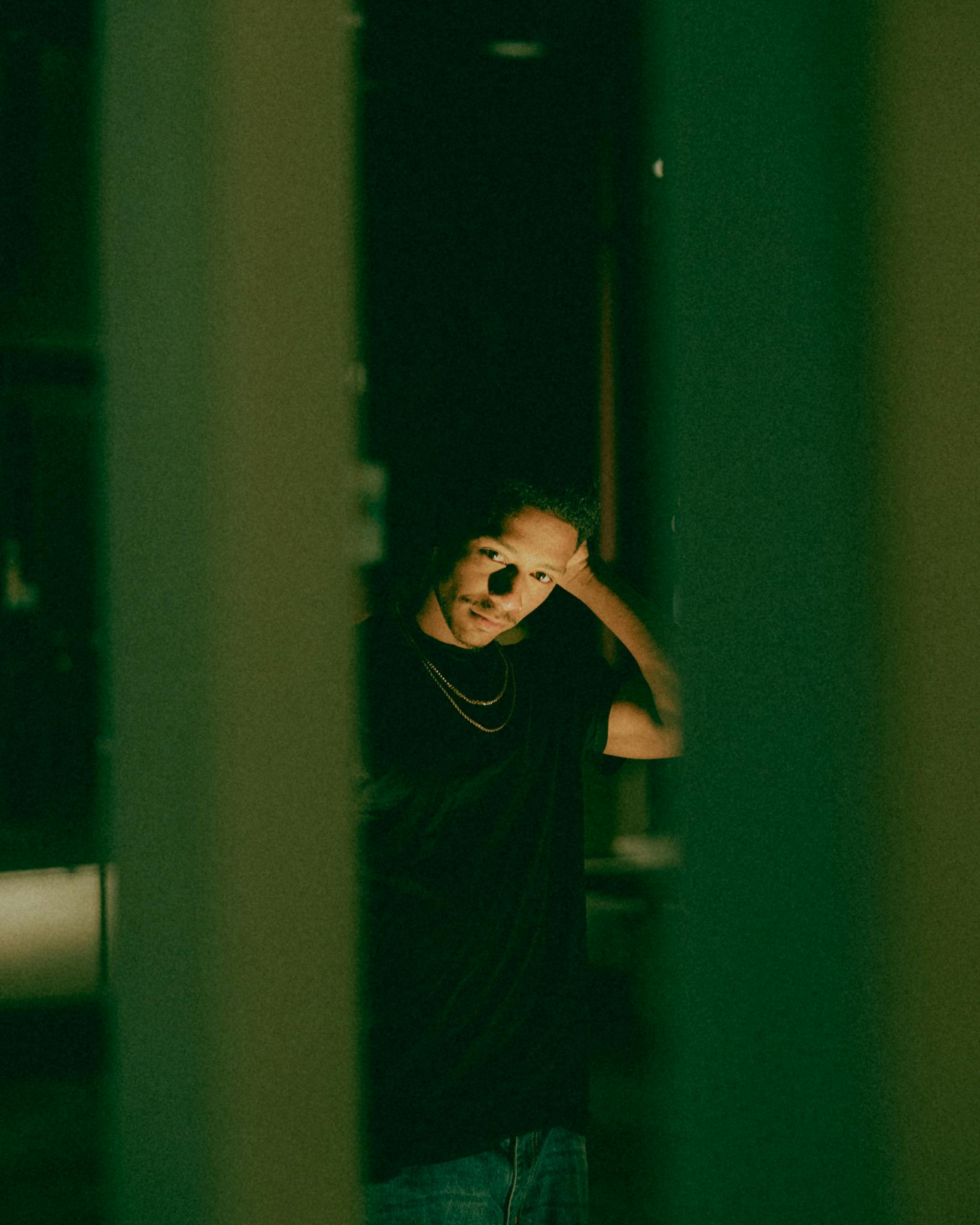 mysterious model pose