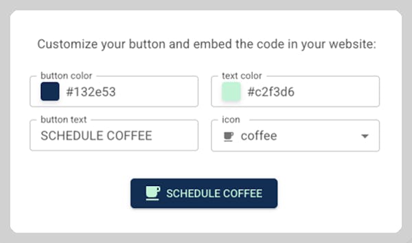 Build a custom web button for your booking link.