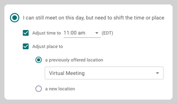 Adjust or reschedule your meeting easily.