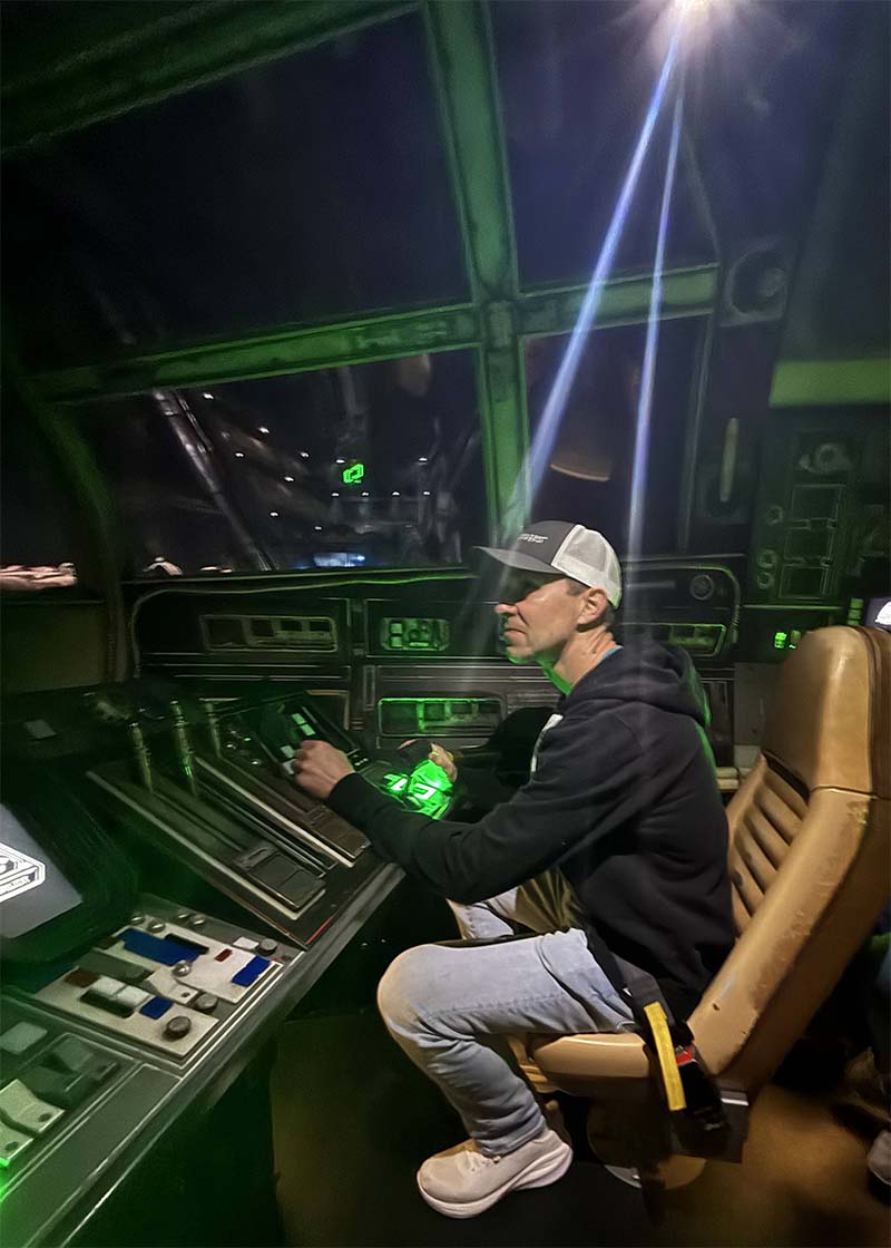 Flying first class for this galactic adventure.