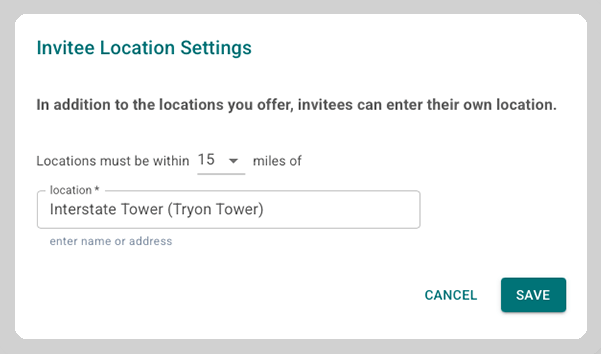Invitee location settings
