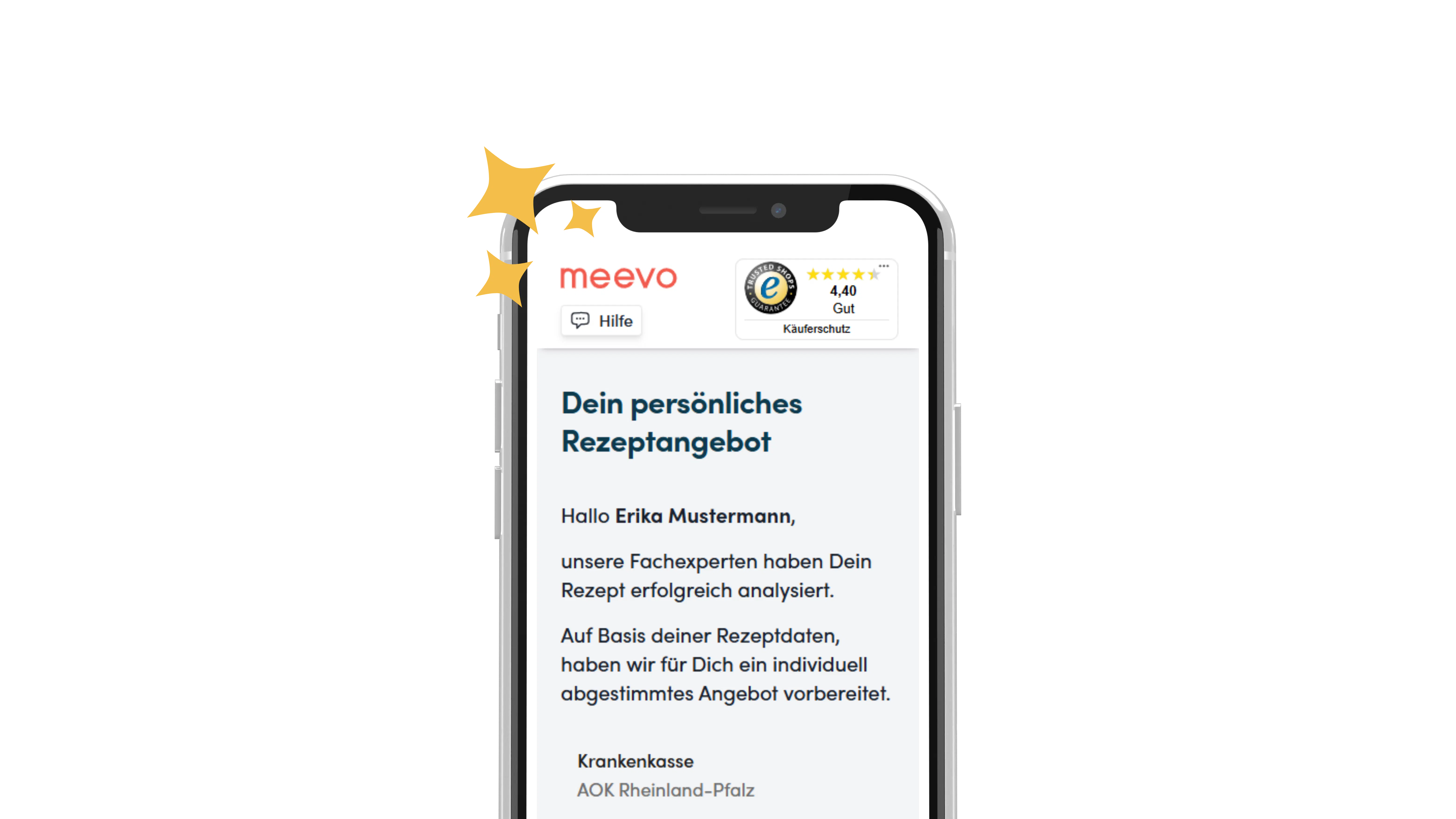 meevo-Angebot auf dem Handy