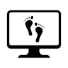 Computermonitor mit Fußabdrücken Icon