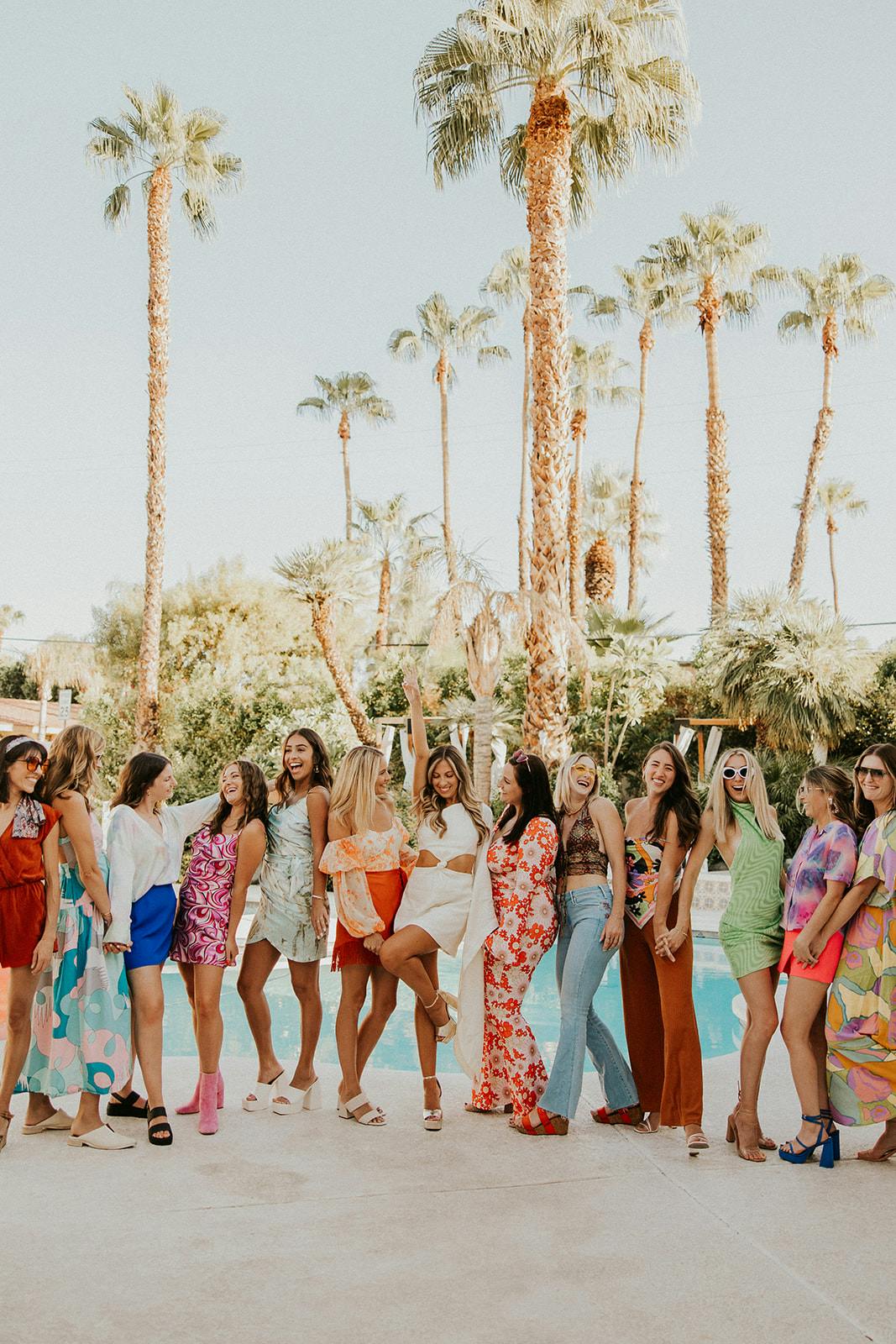 Colorful Disco Themed Palm Springs Bachelorette Party - Meggy Weggy |  California Wedding & Elopement Photographer