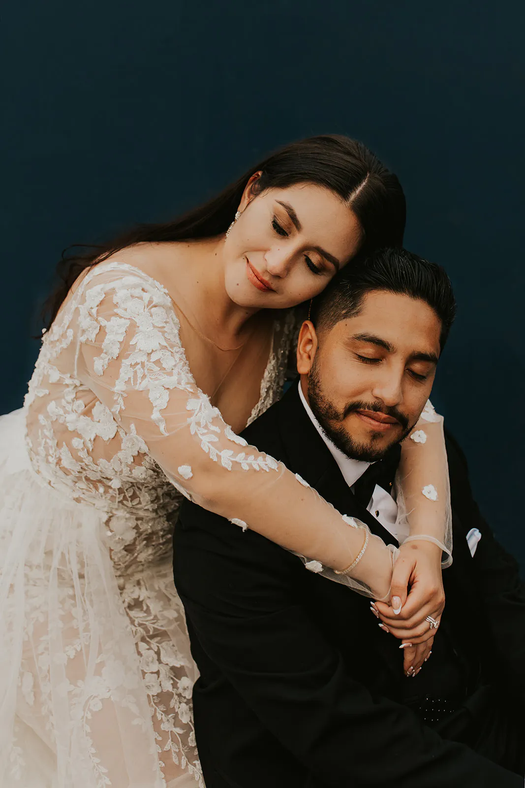Downtown San Diego Black Tie Wedding Couple on a rooftop