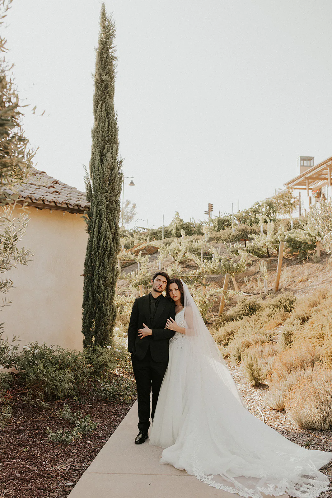 Bride and Groom holding each other at Temecula Winery Wedding