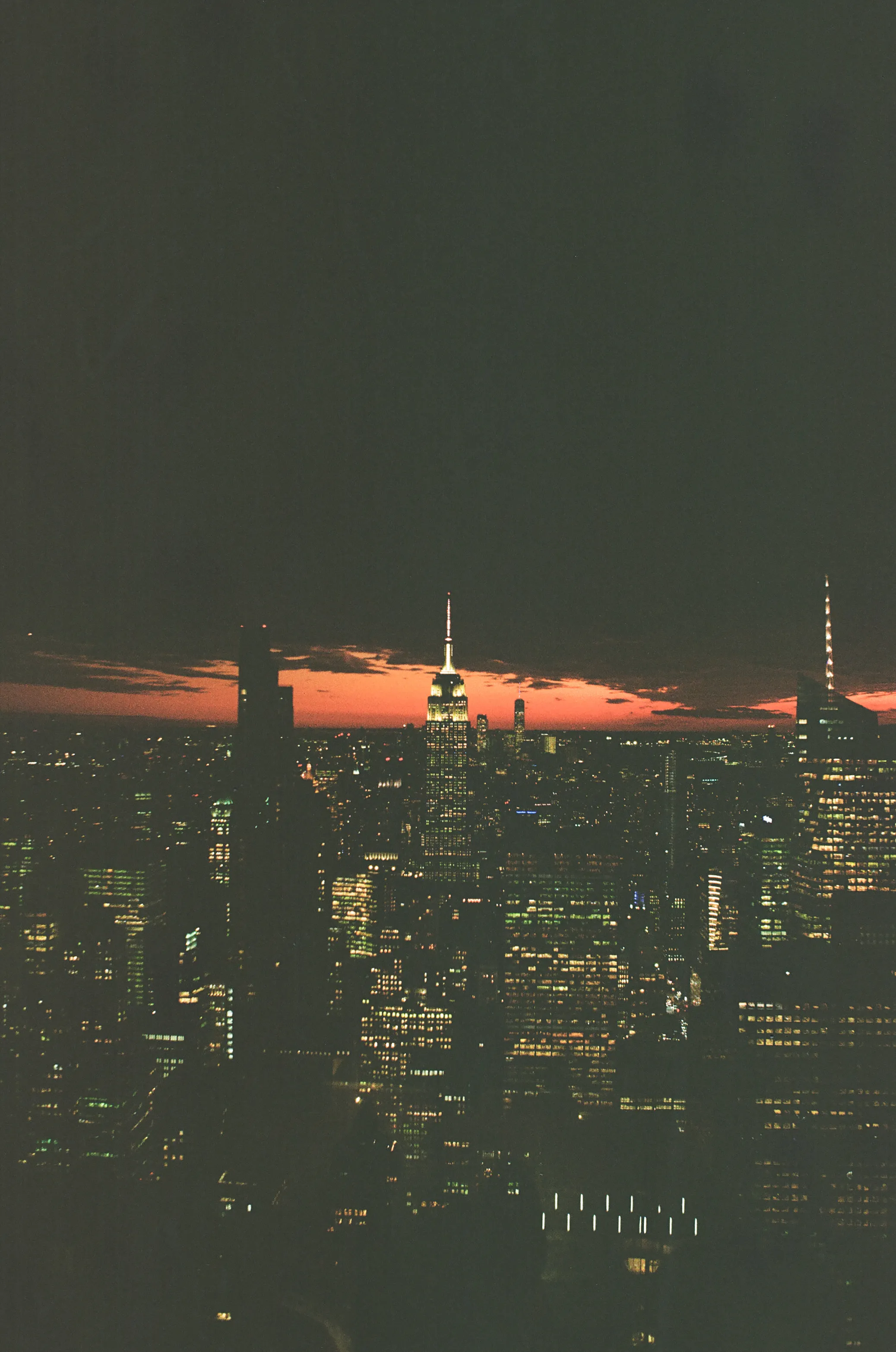 NYC nighttime view from the top of the rock