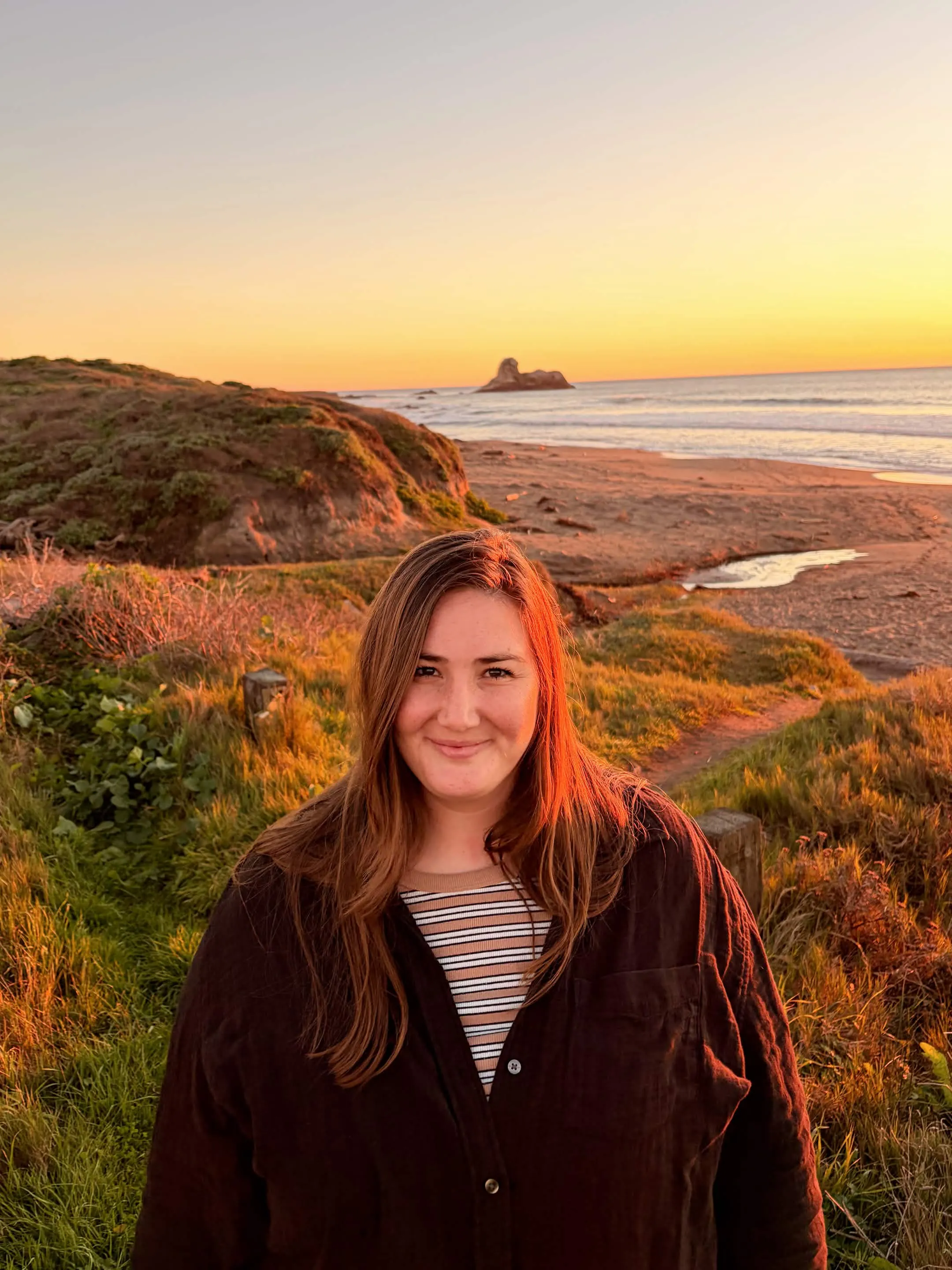 Meg on the coast of Cambria