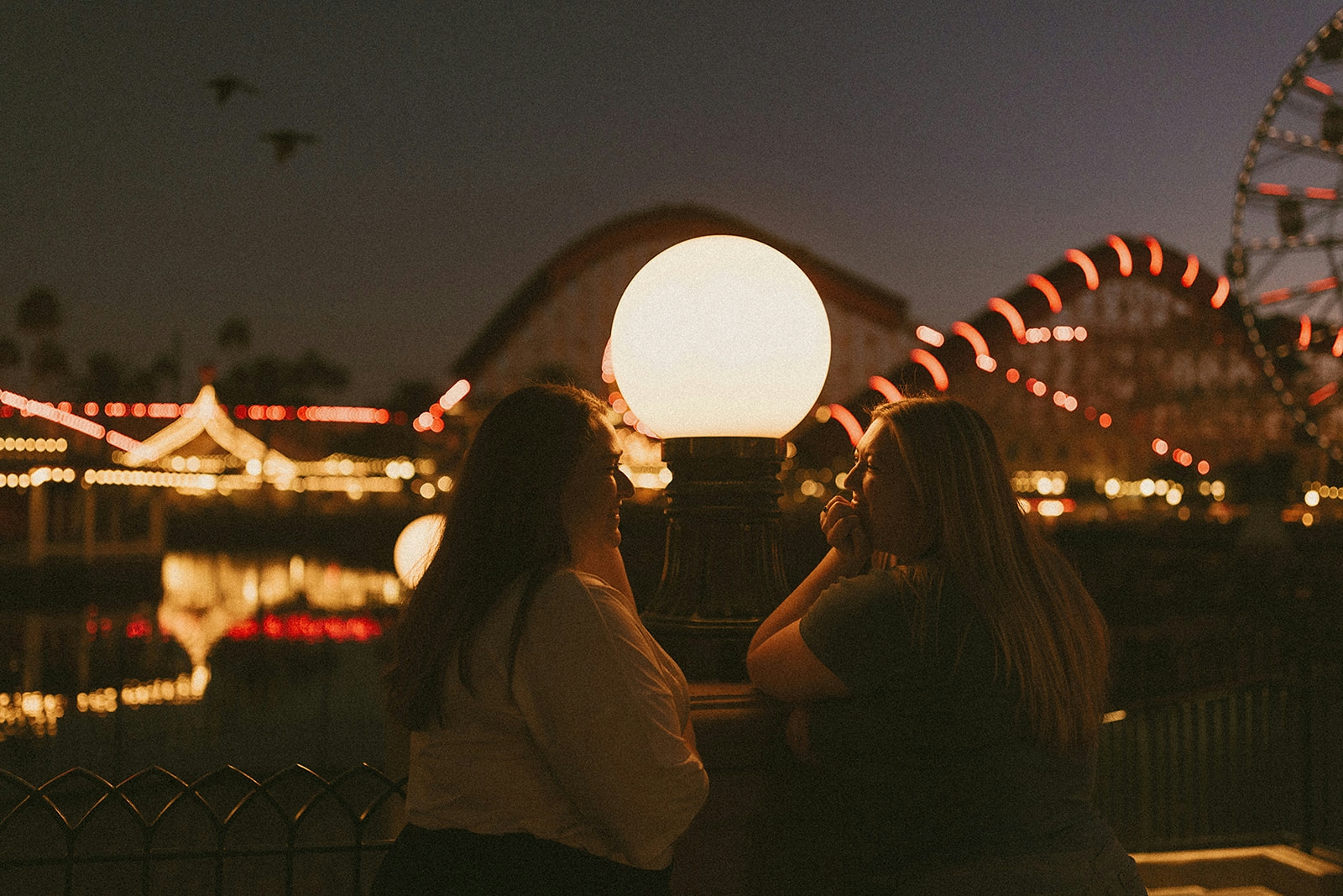 A couple enjoying their honeymoon at disneyland
