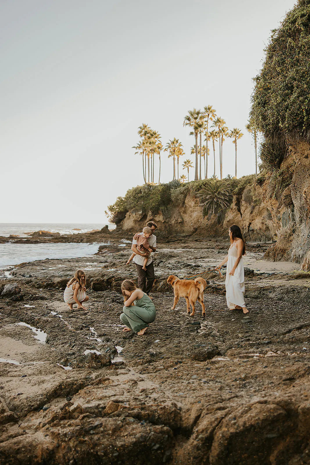 Family looking for tidepools during Laguna Beach Family Session